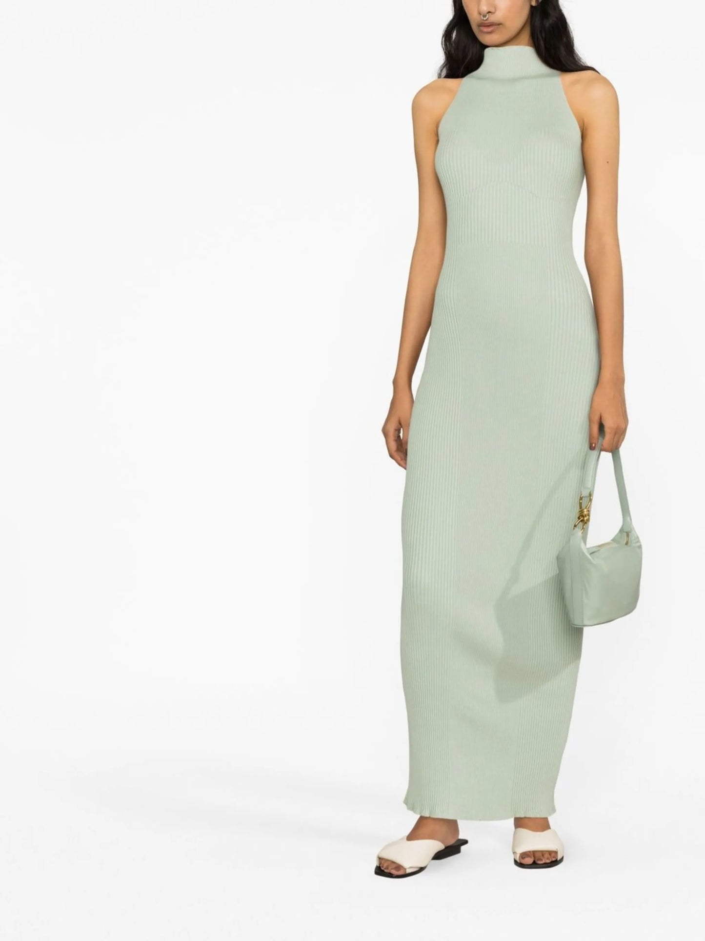 ribbed halterneck dress