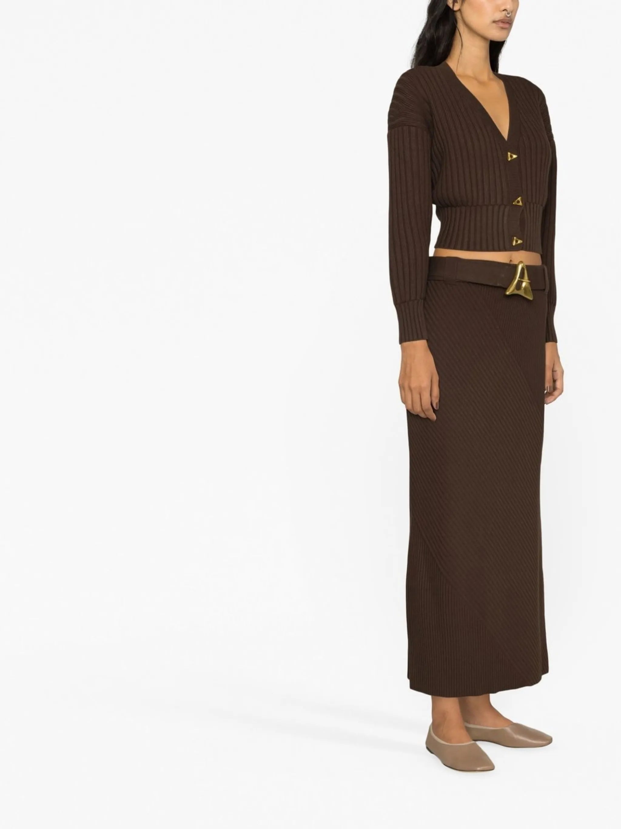 Avalon belted knitted skirt