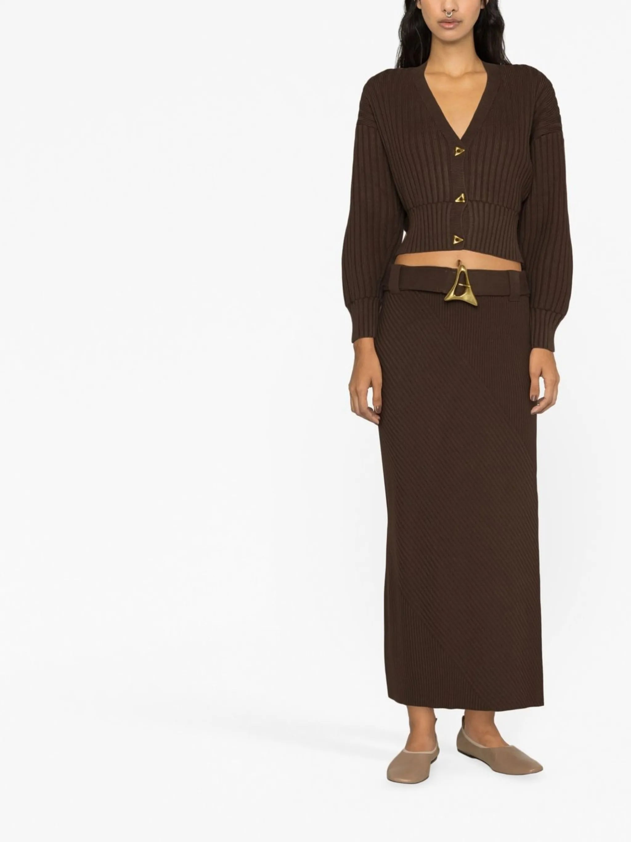 Avalon belted knitted skirt