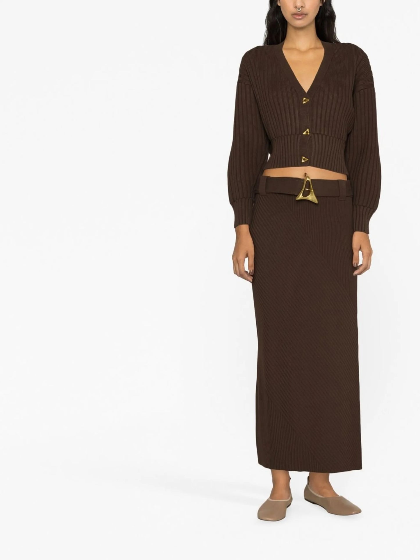 Avalon belted knitted skirt