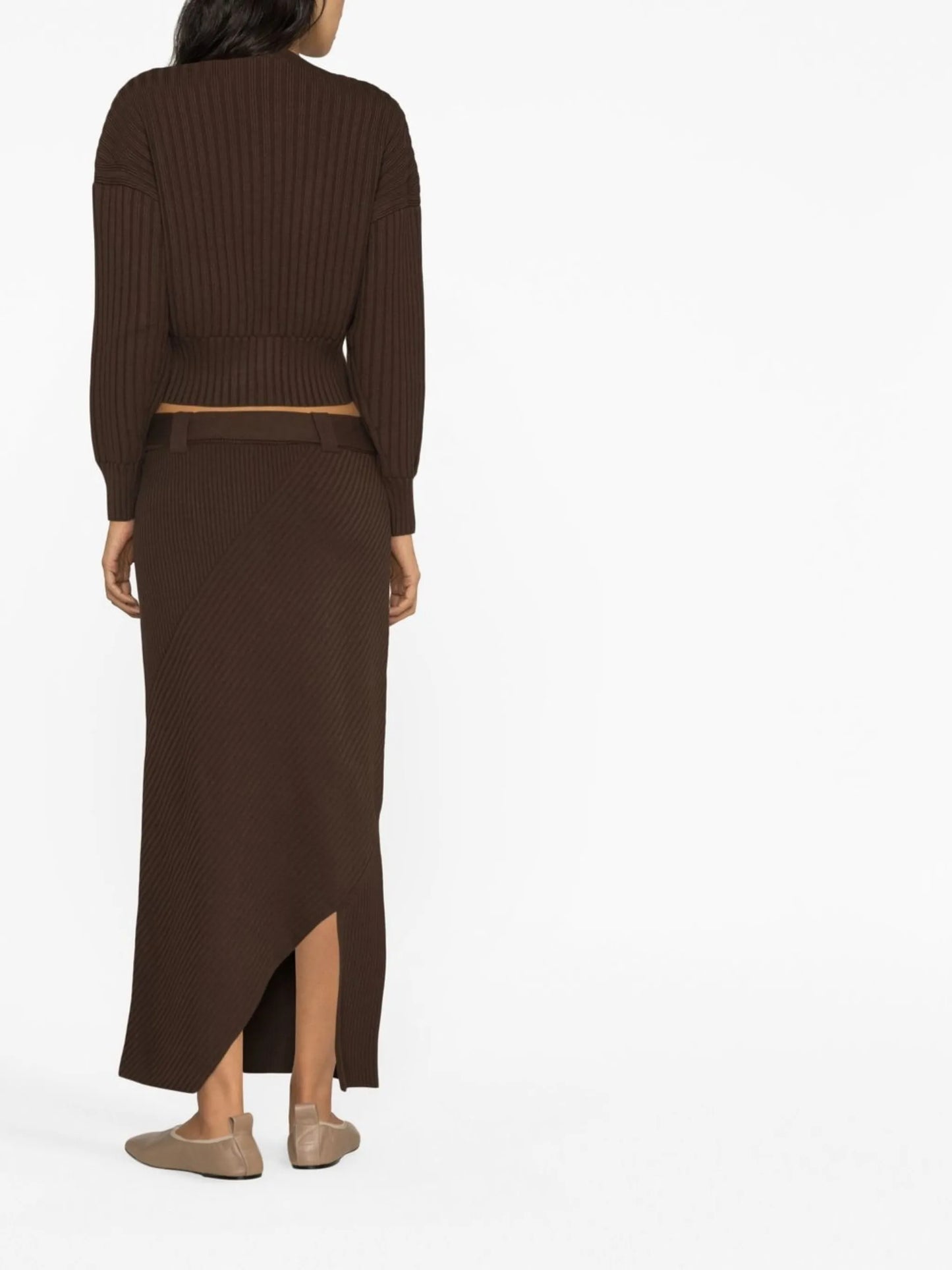 Mount cropped ribbed cardigan