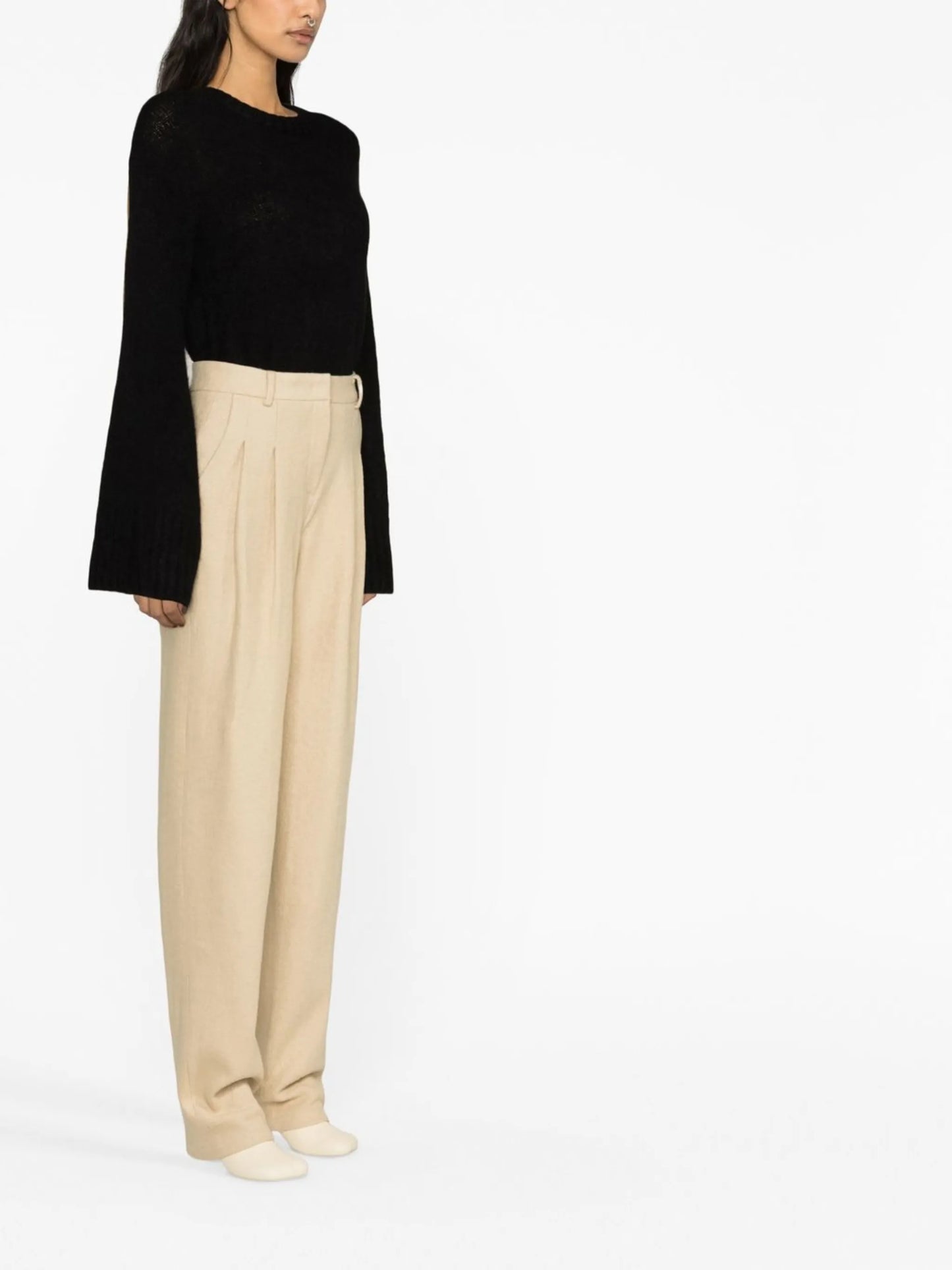 Layton pleated wool trousers