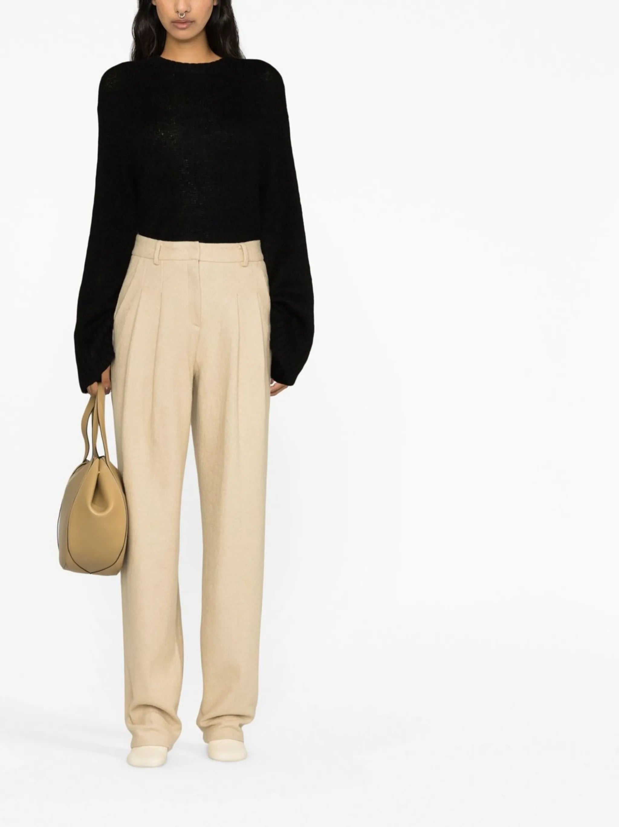 Layton pleated wool trousers