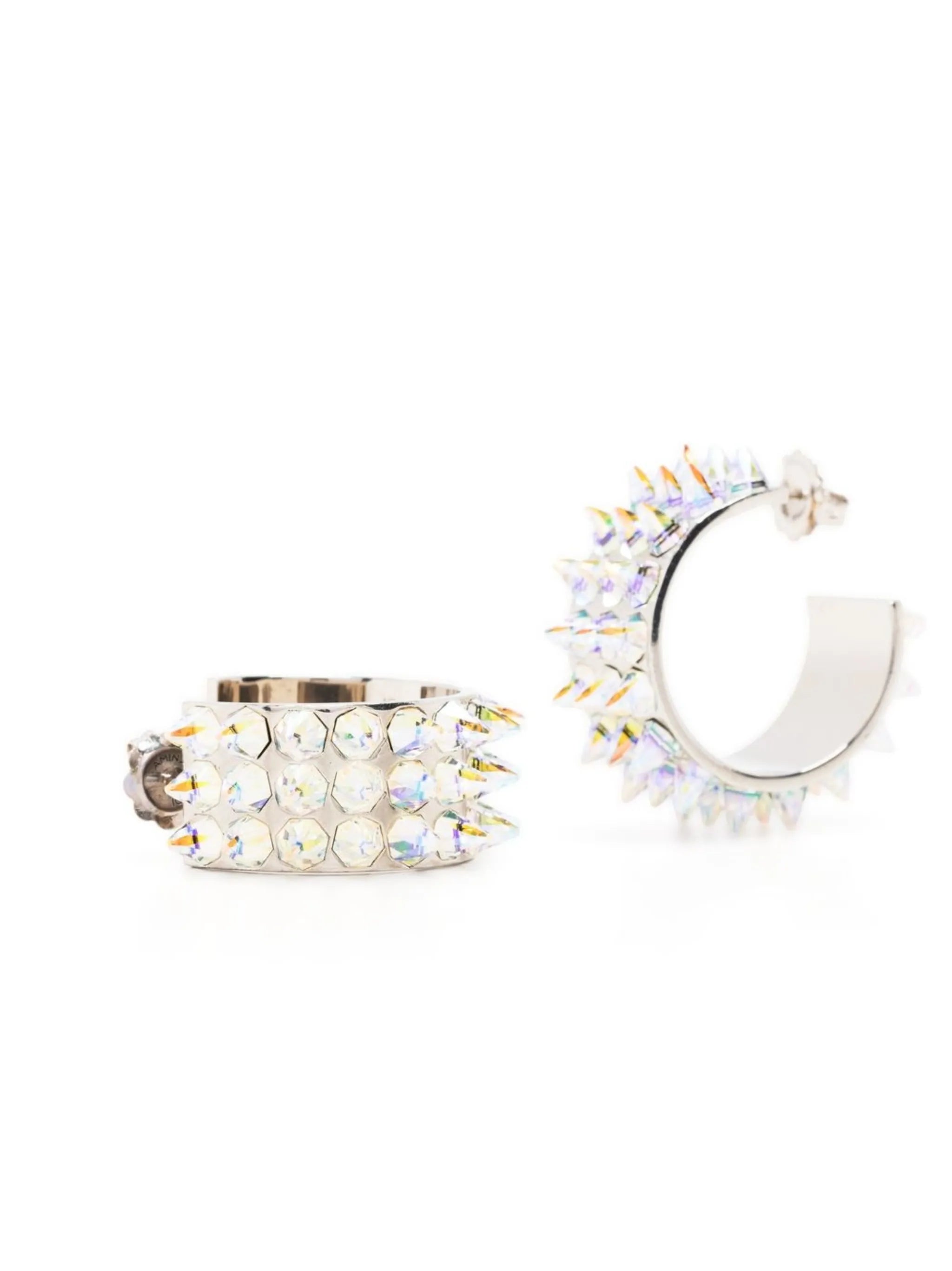 Big Karma stud embellished hoops