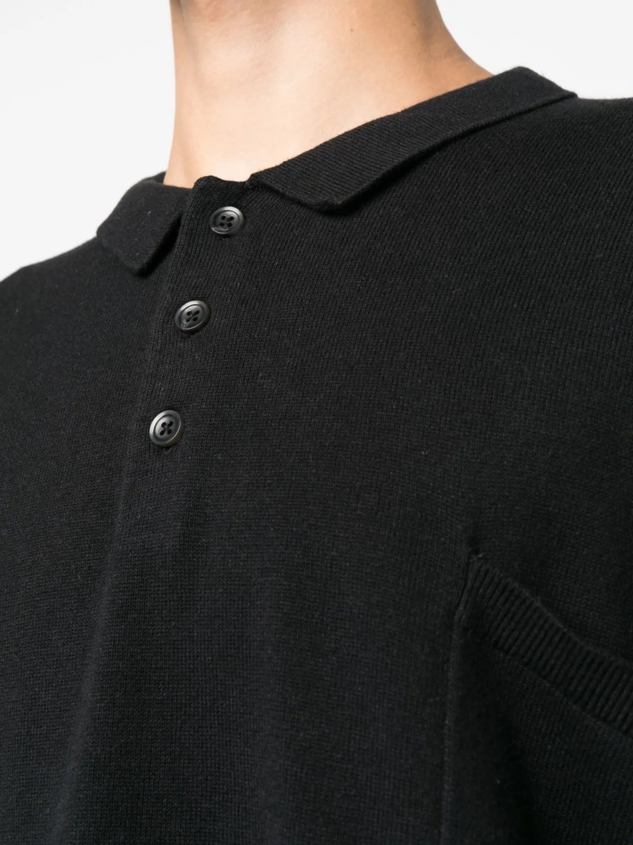 pocket long-sleeved polo shirt
