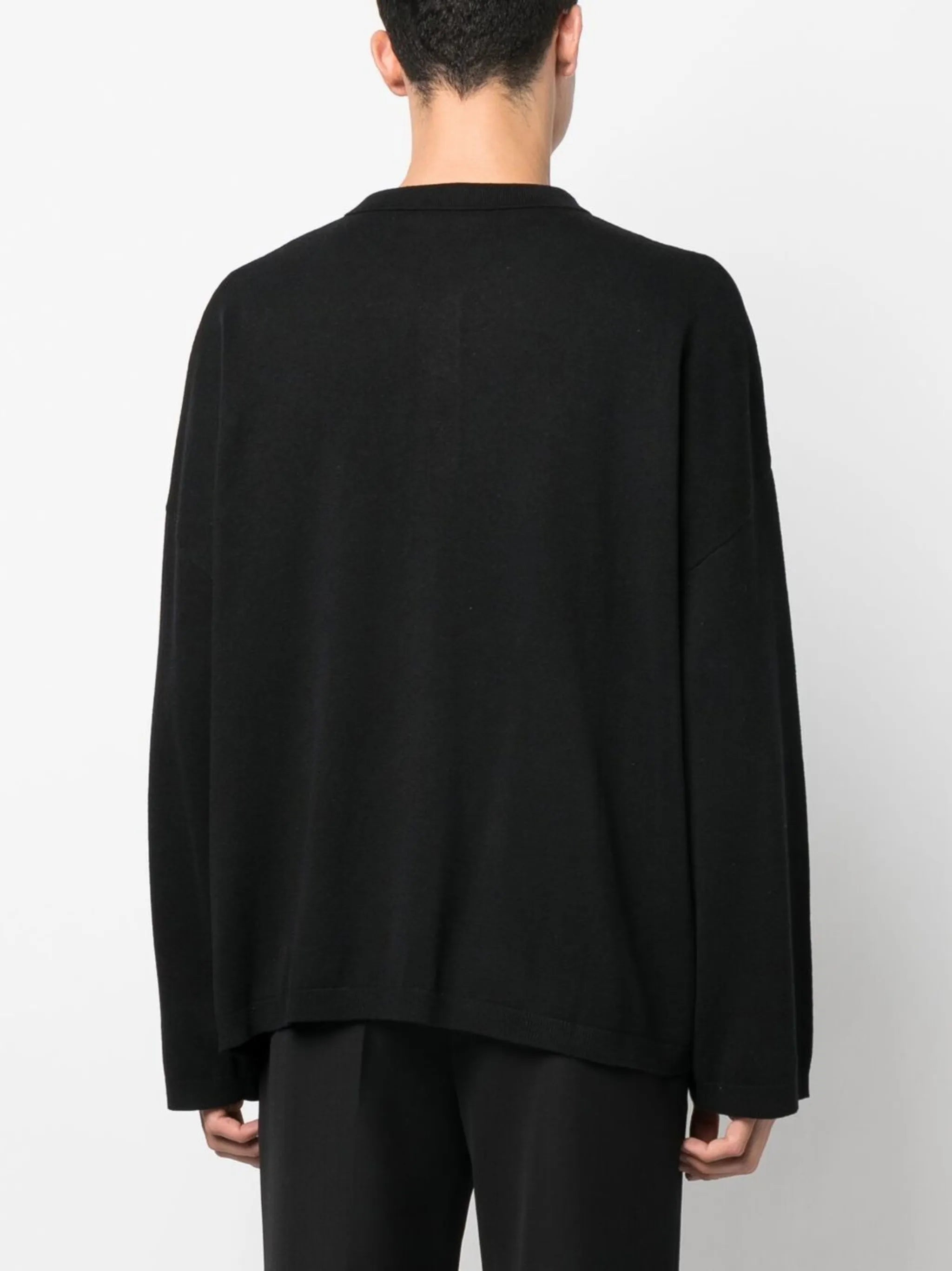 pocket long-sleeved polo shirt