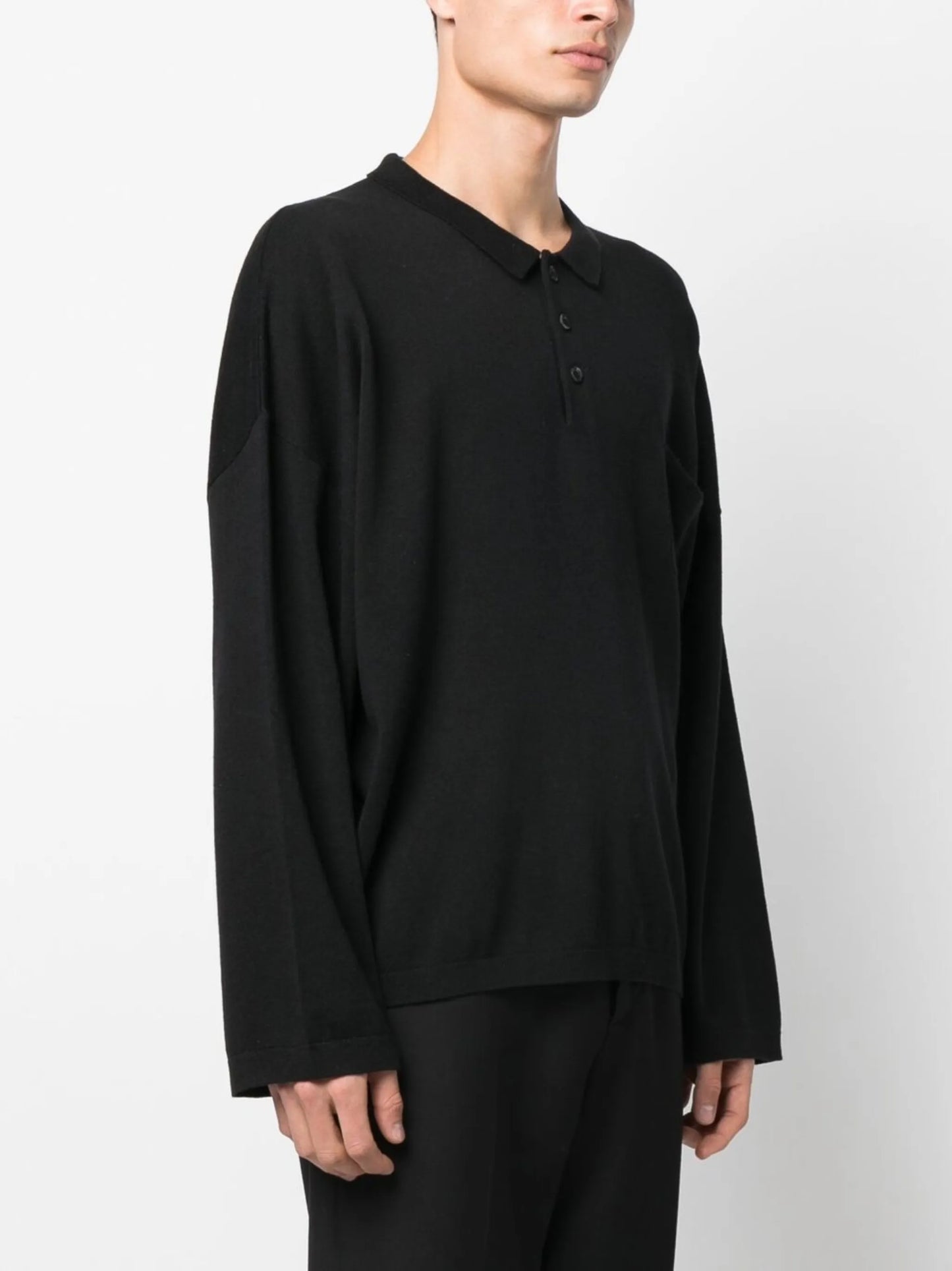 pocket long-sleeved polo shirt