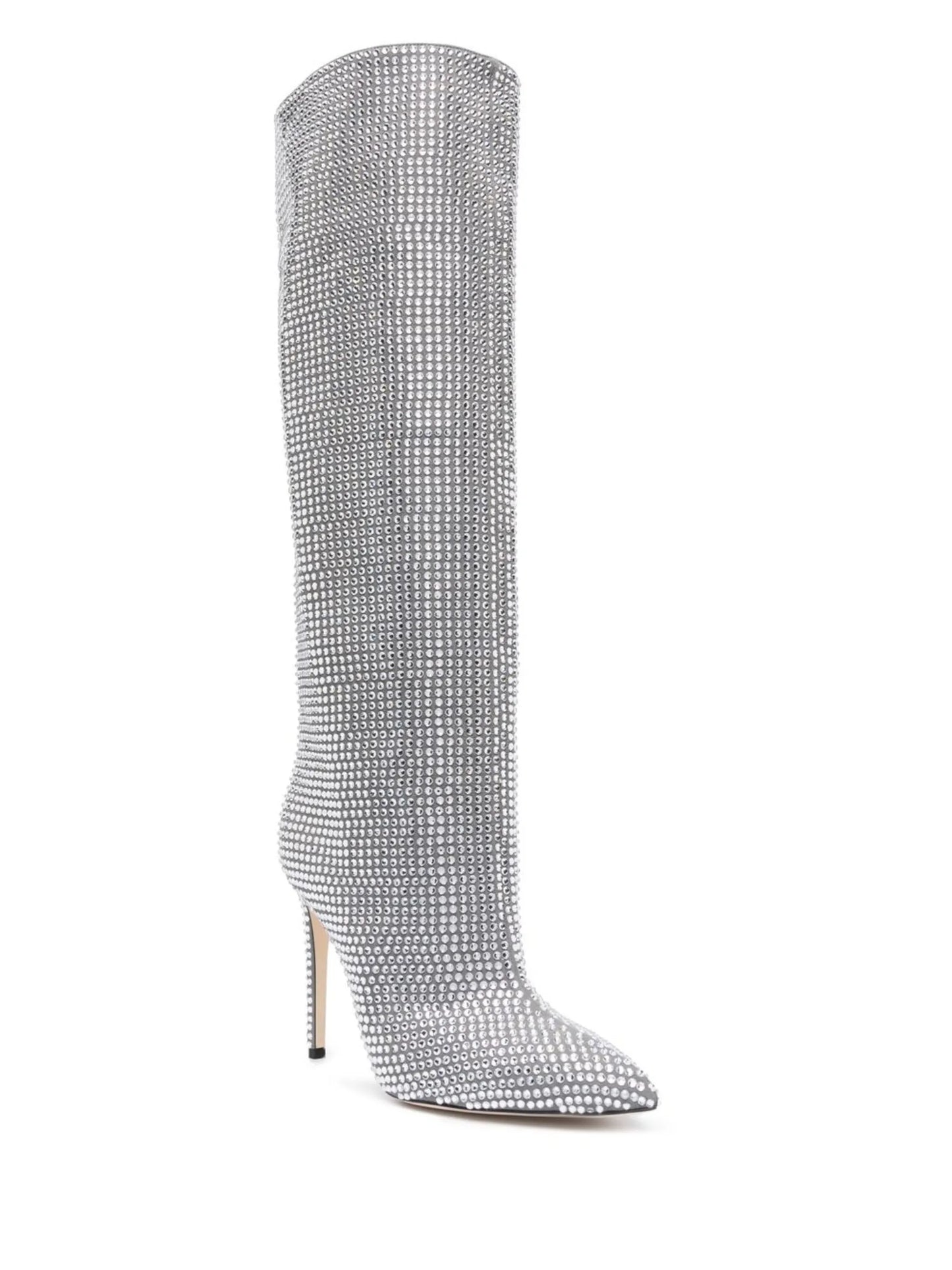 Holly crystal-embellished knee boots