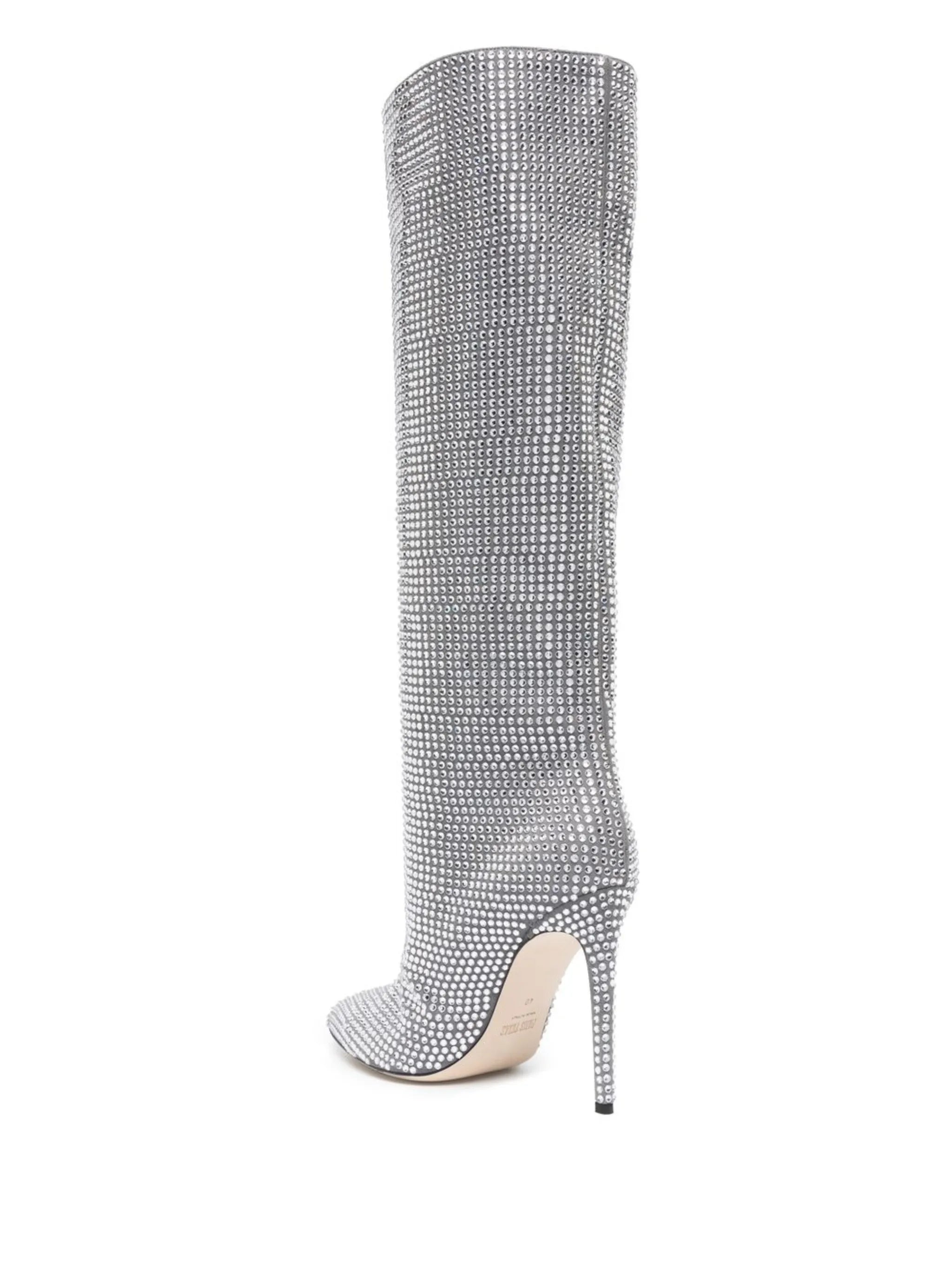 Holly crystal-embellished knee boots