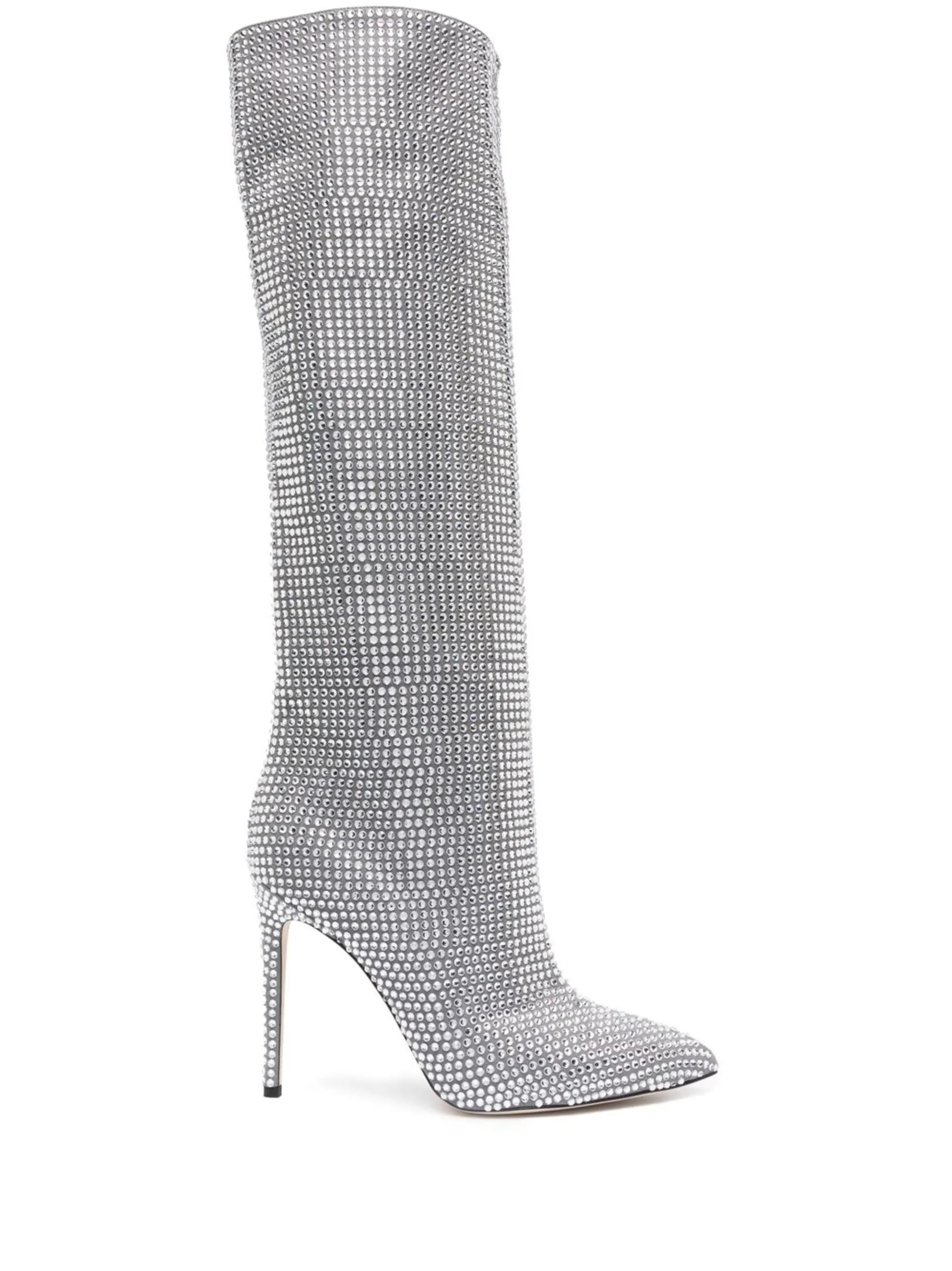 Holly crystal-embellished knee boots