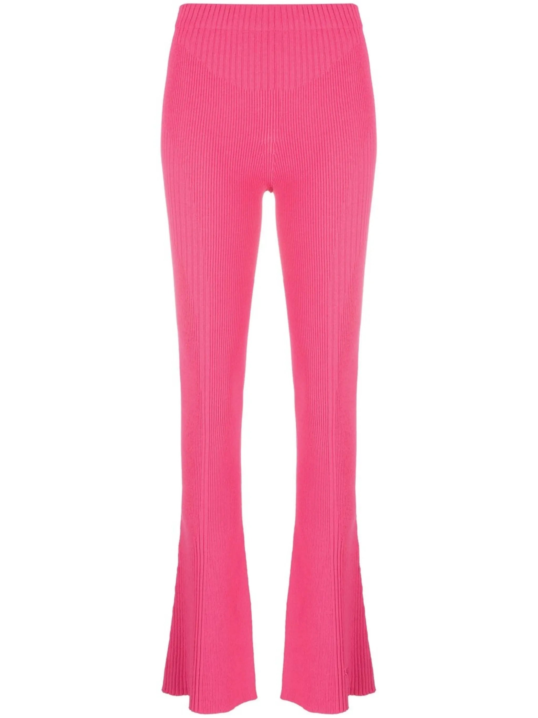 ribbed-knit flared trousers