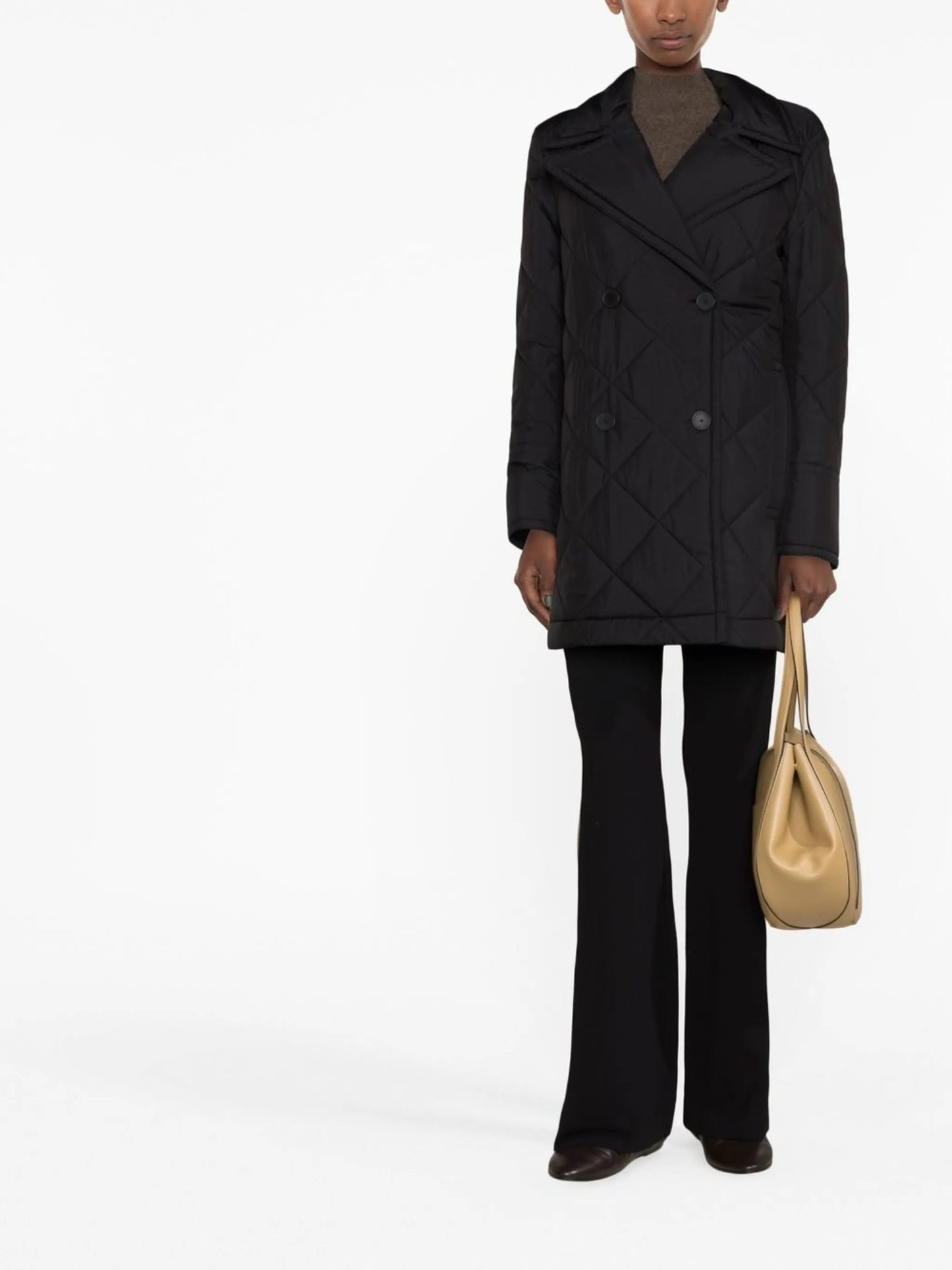 quilted double-breasted coat