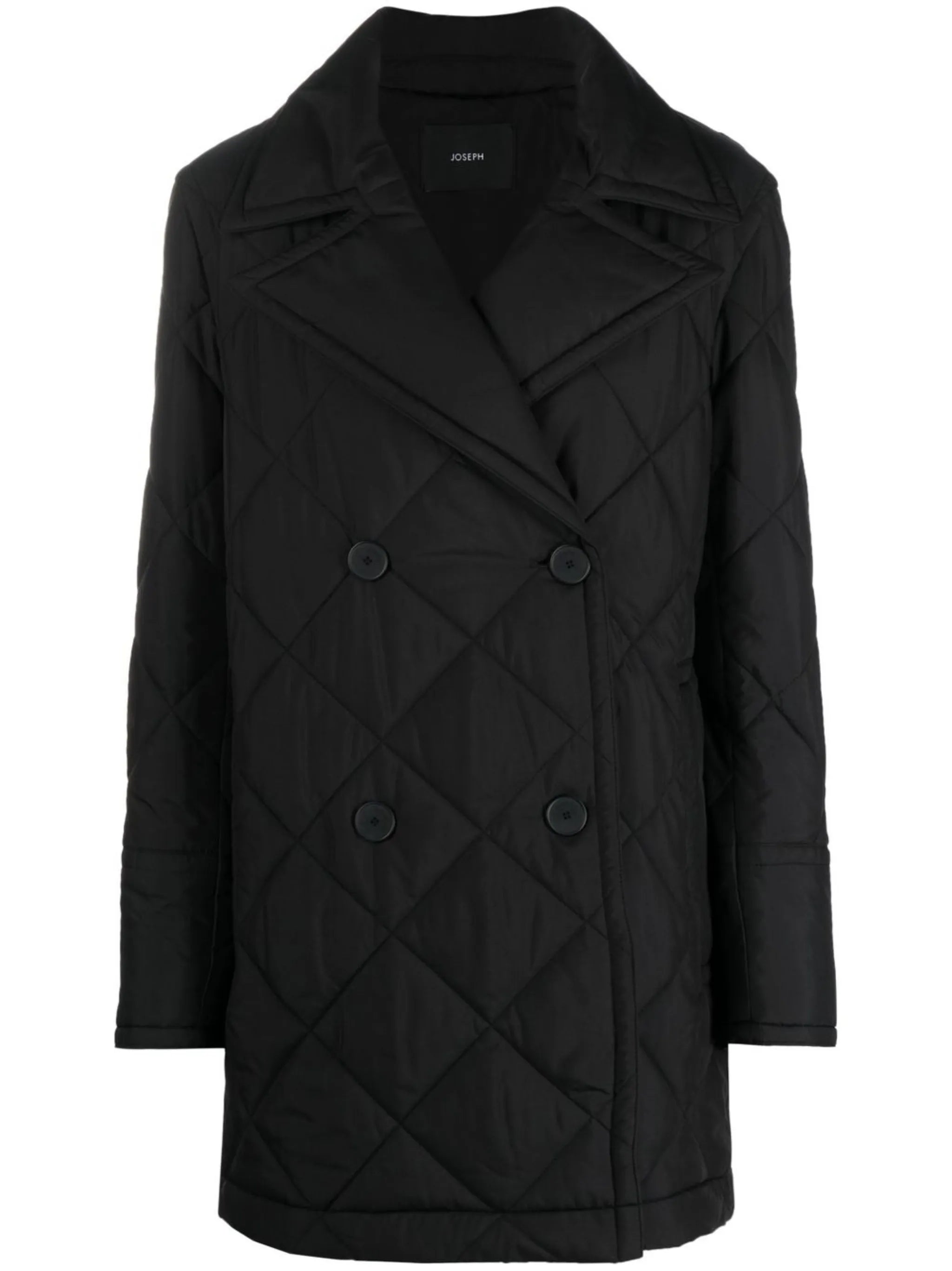 quilted double-breasted coat