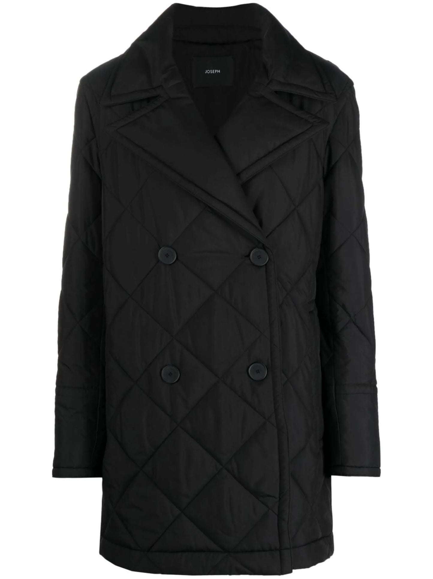 quilted double-breasted coat