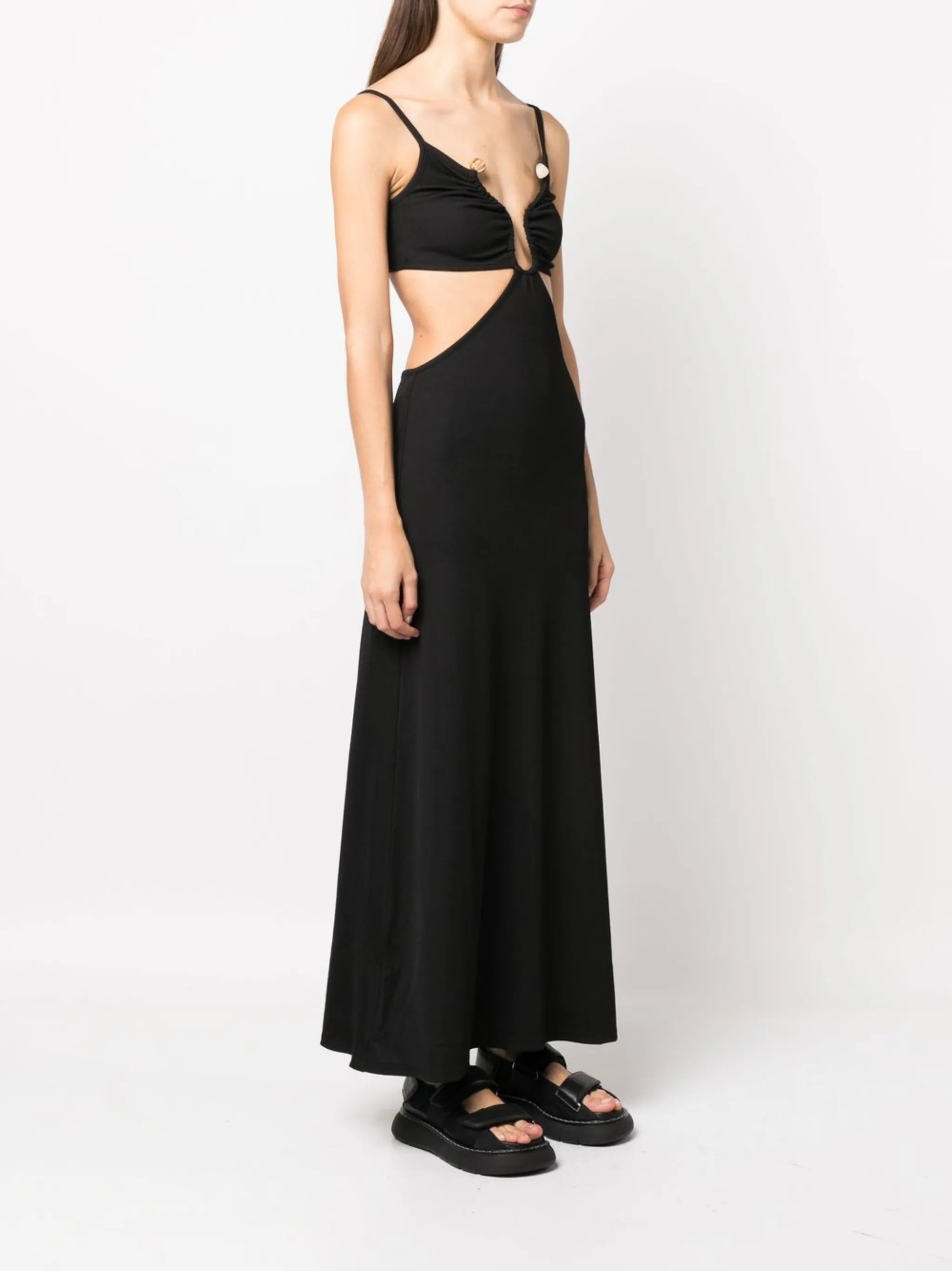 cut-out ribbed maxi dress