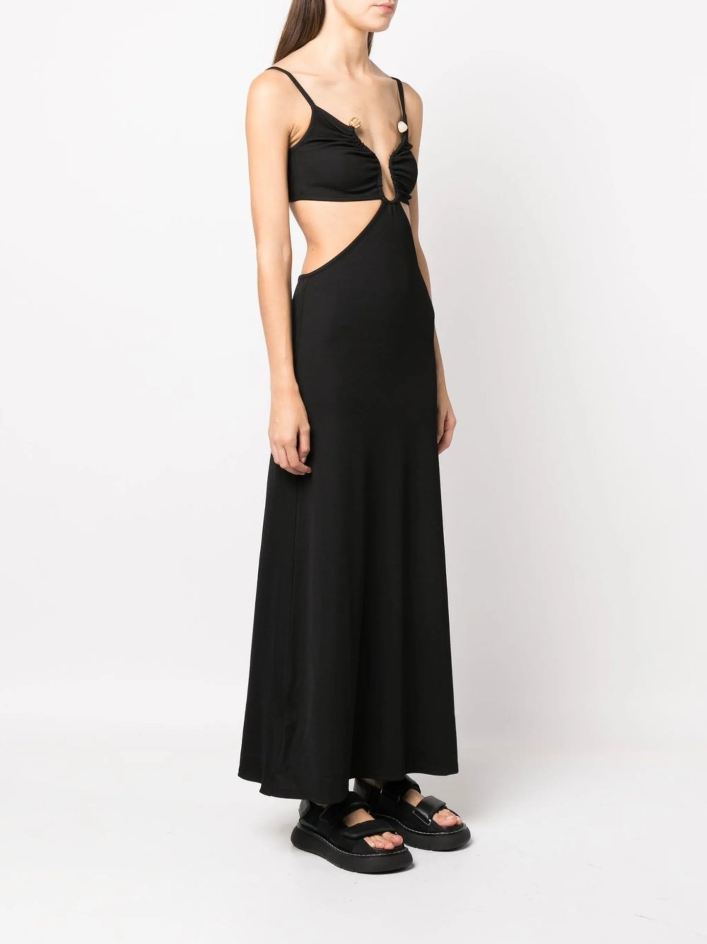 cut-out ribbed maxi dress
