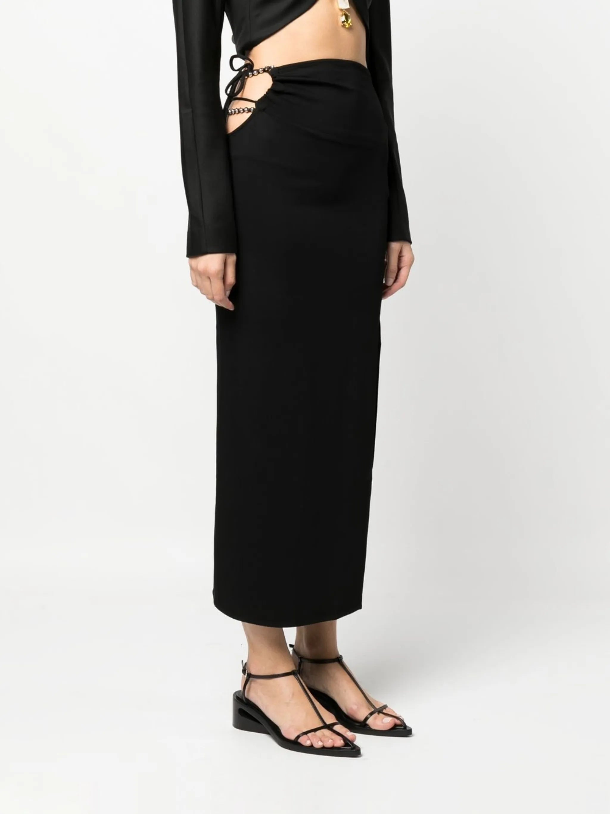 cut-out midi skirt