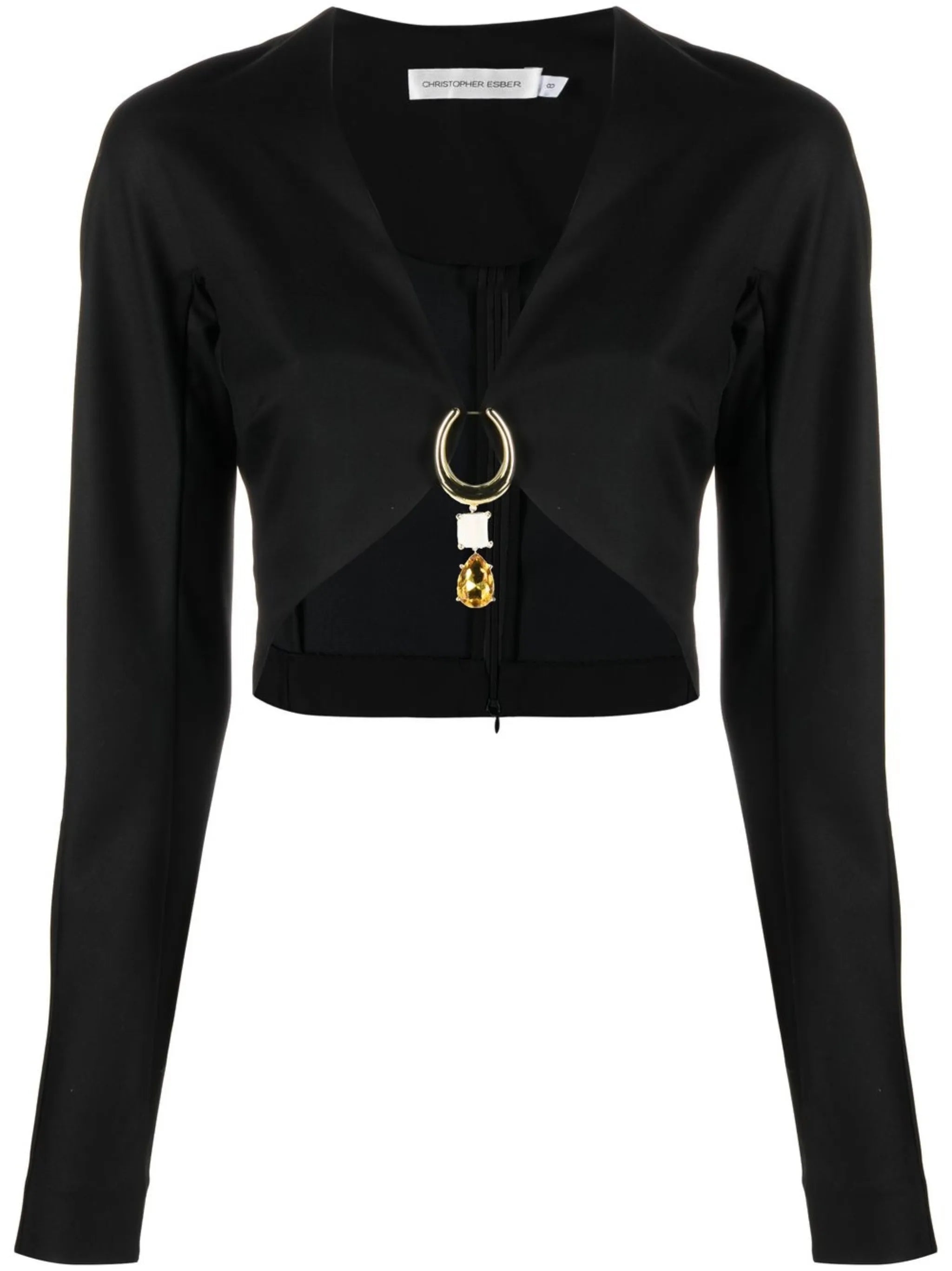 long-sleeved cropped top
