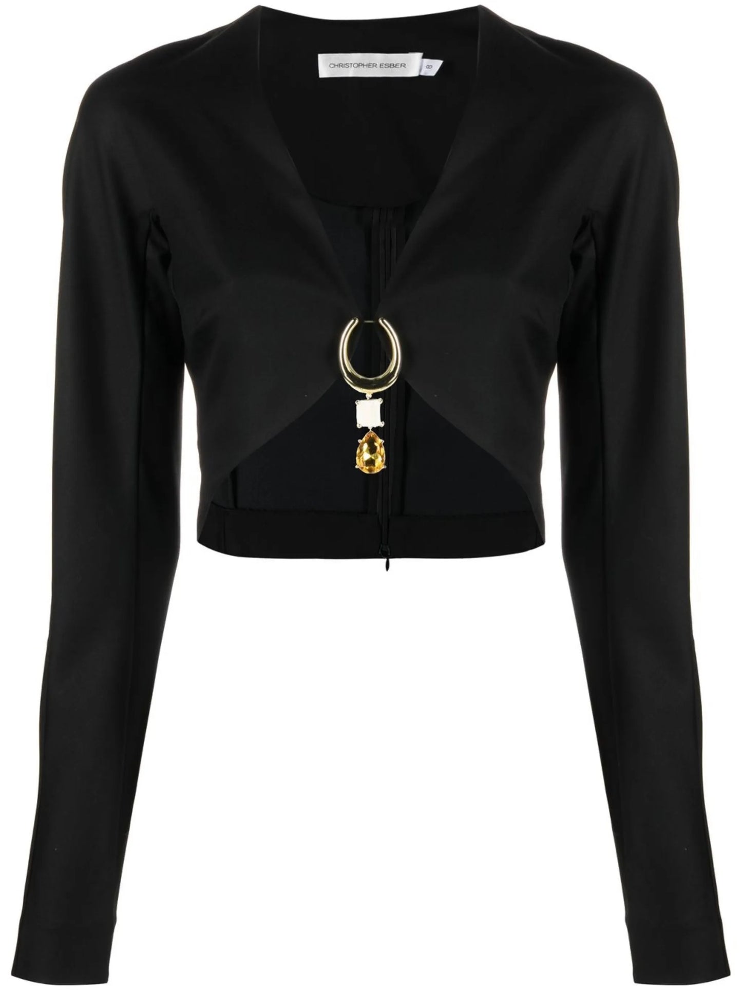 long-sleeved cropped top