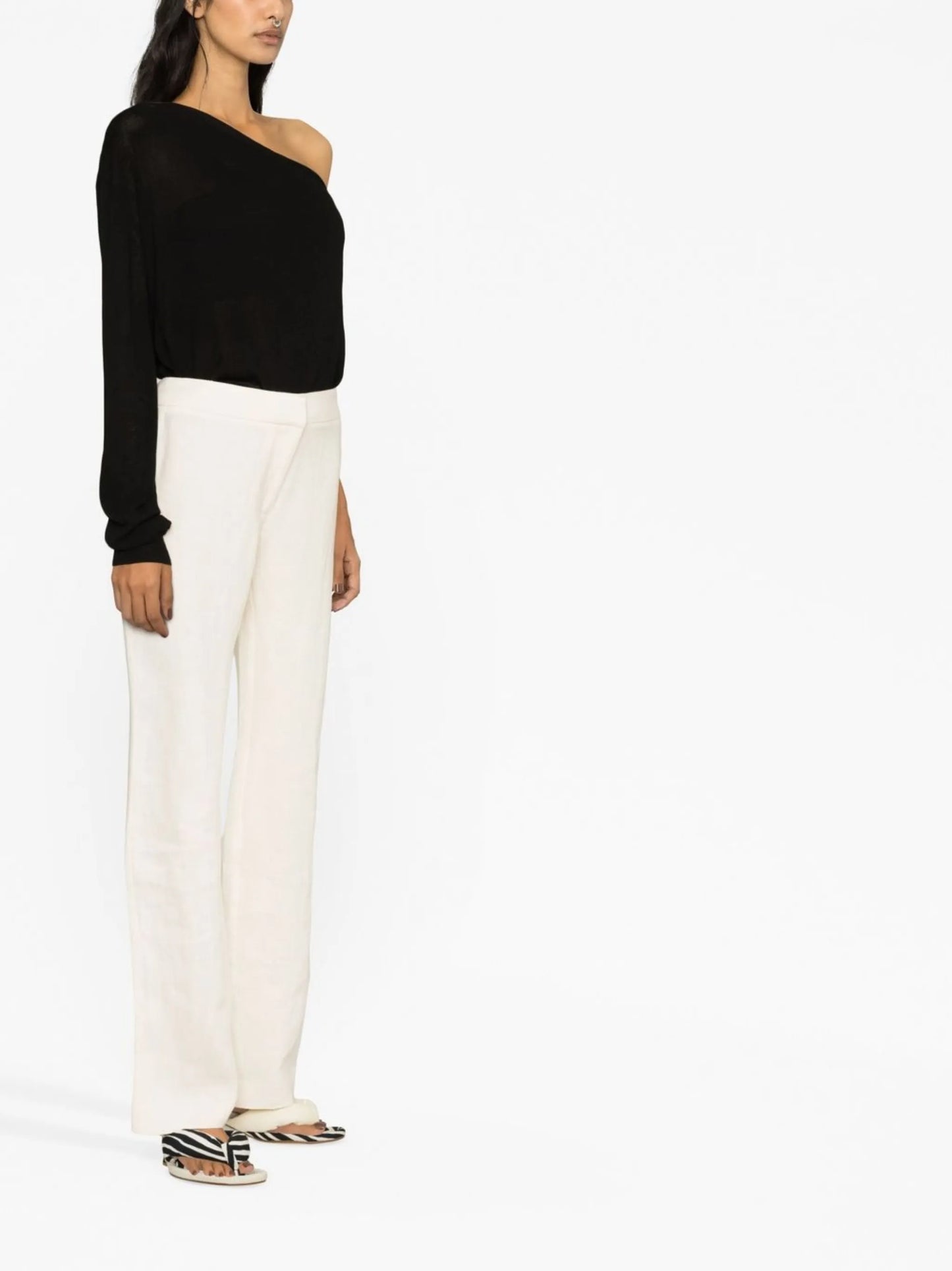 Bianca one-shoulder knitted top