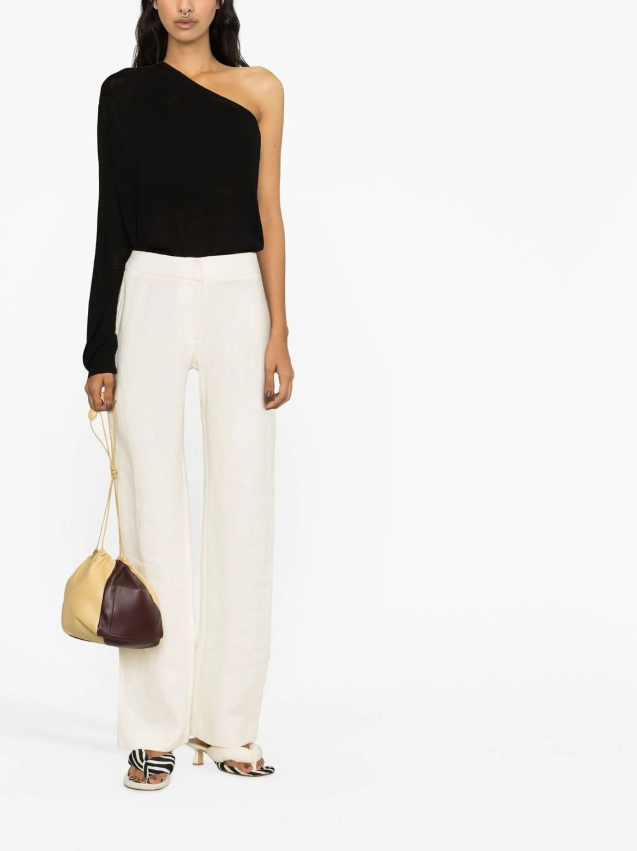 Bianca one-shoulder knitted top