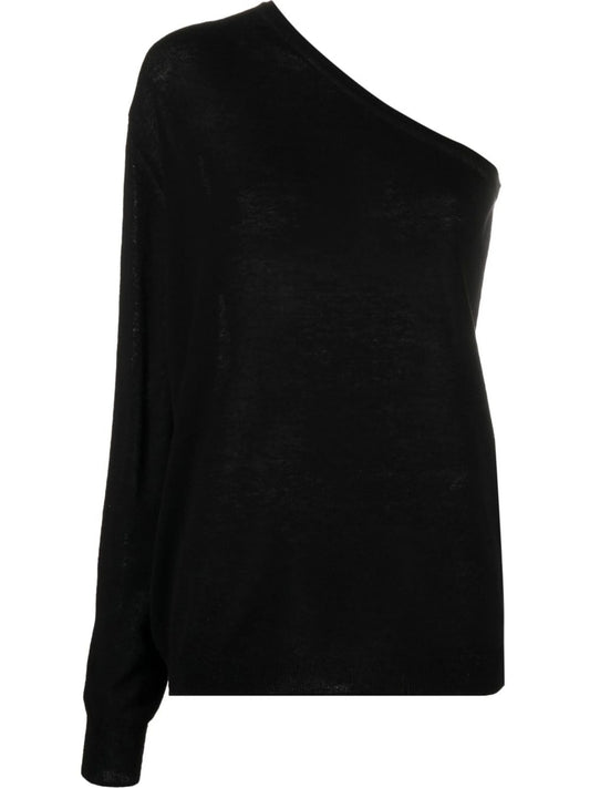 Bianca one-shoulder knitted top