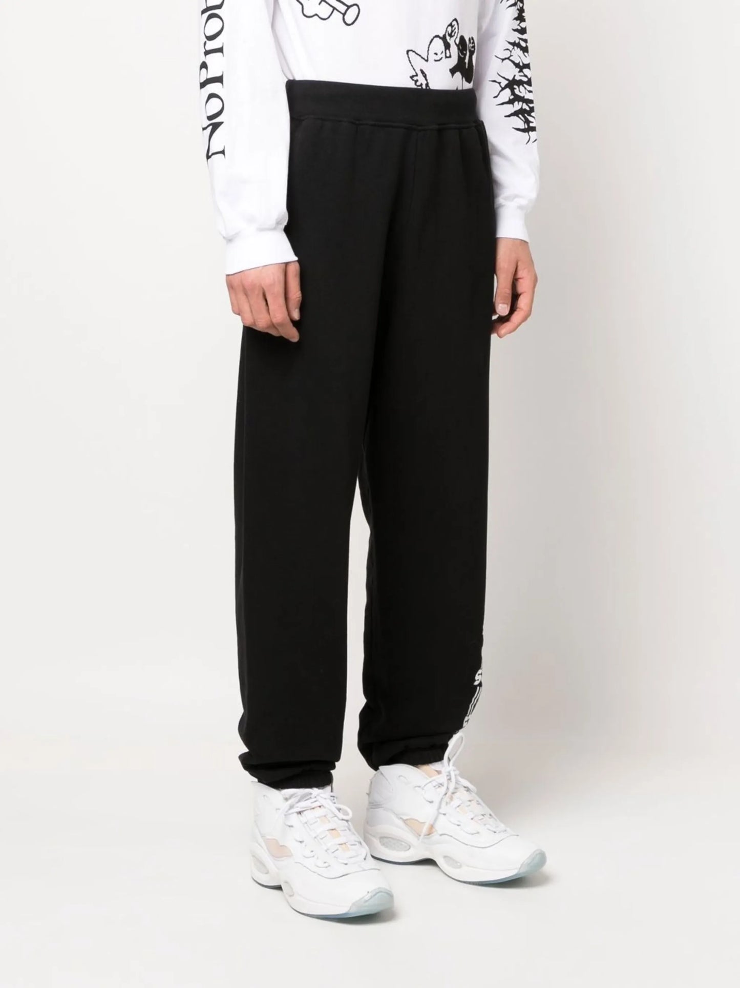 Column logo-print sweatpants