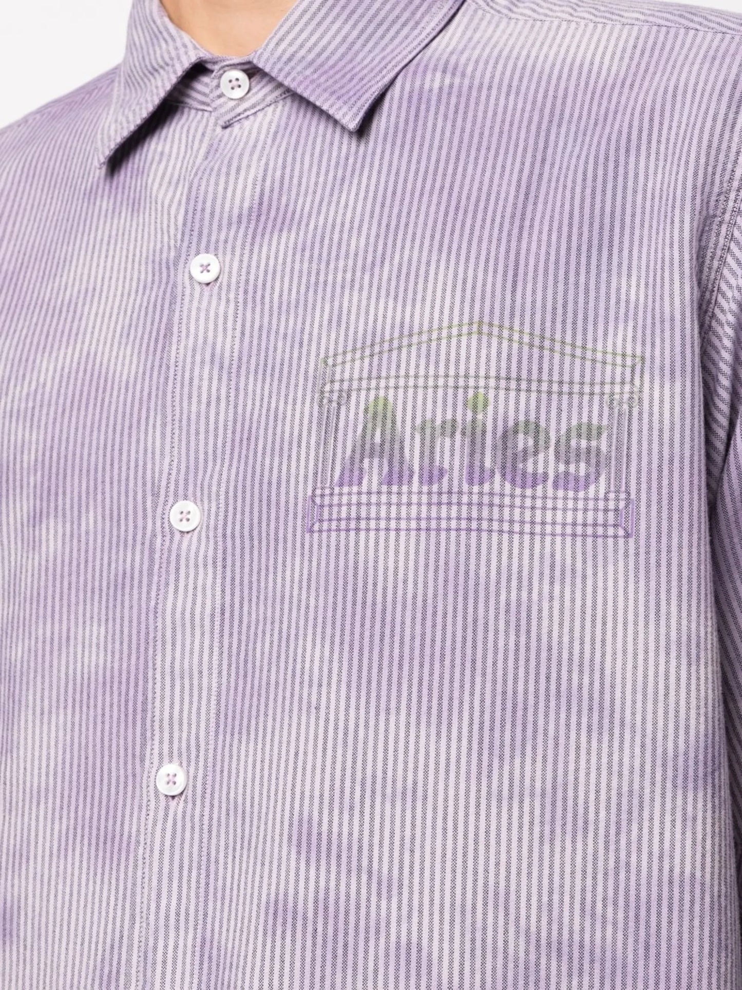 logo-print striped shirt