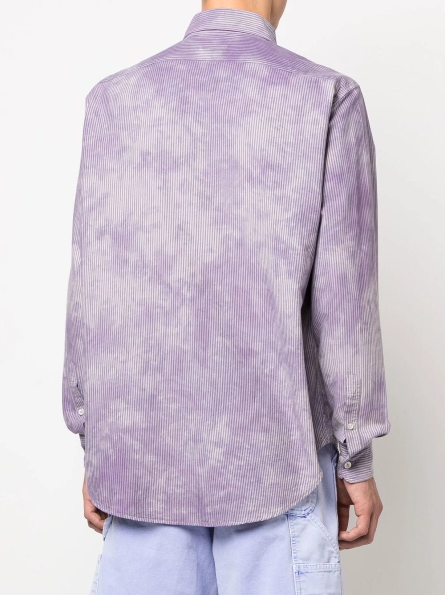 logo-print striped shirt