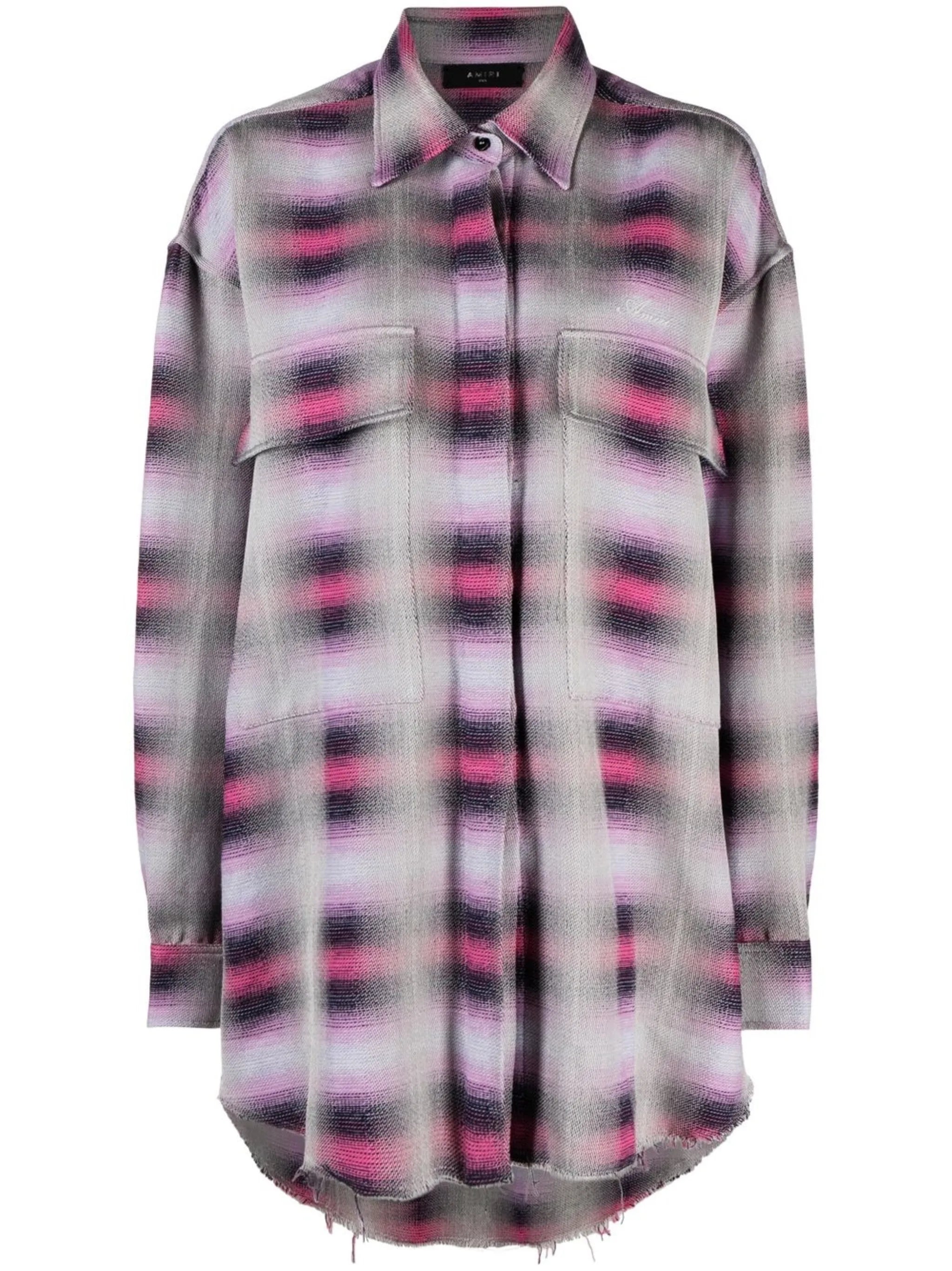checked long-sleeved shirt