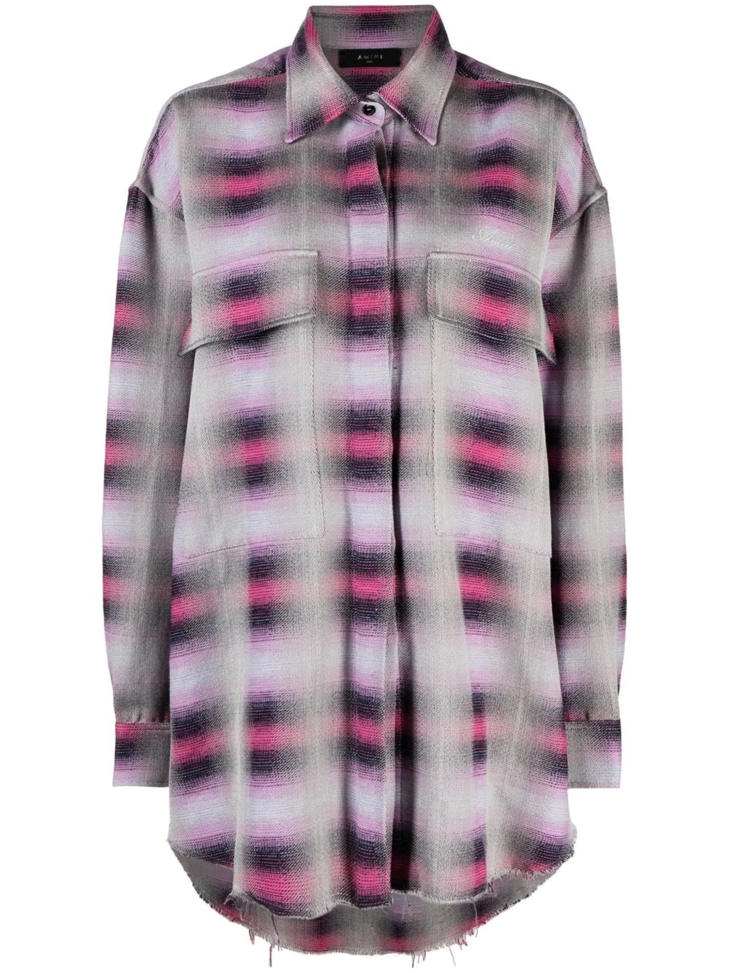 checked long-sleeved shirt