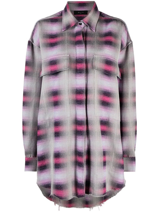 checked long-sleeved shirt