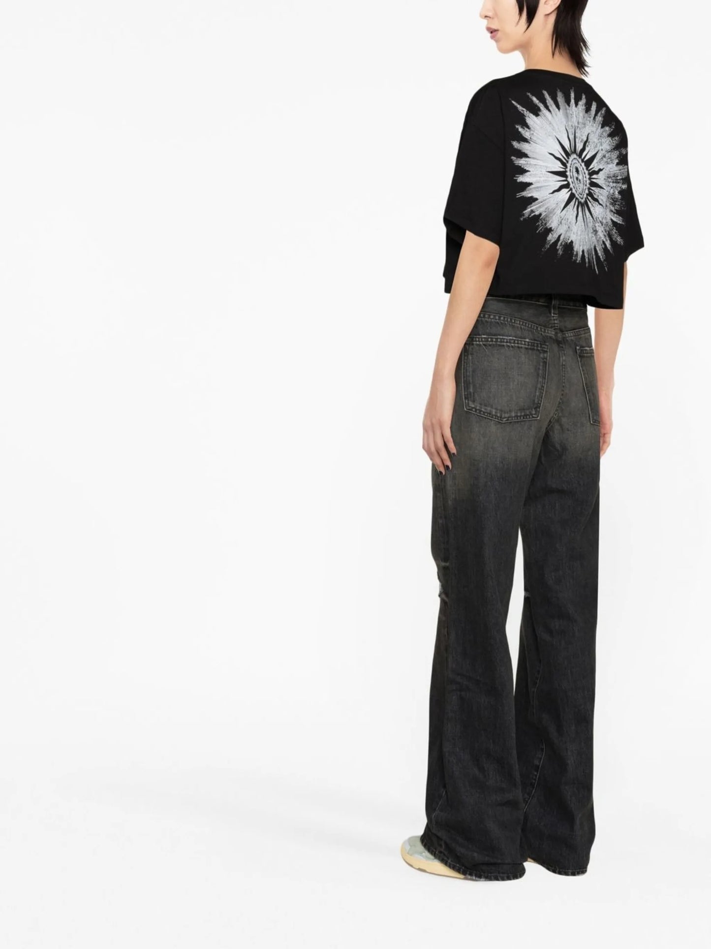 graphic logo-print cropped T-shirt