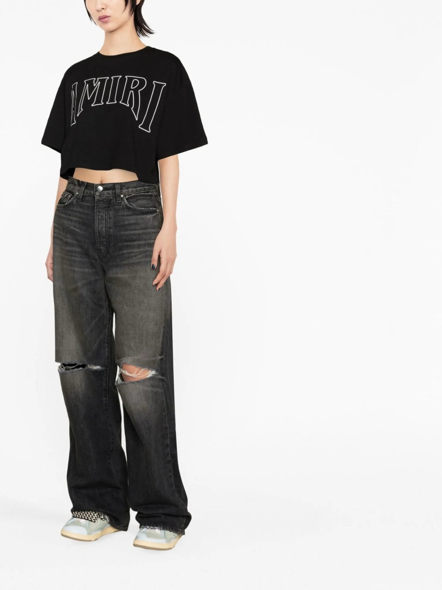 graphic logo-print cropped T-shirt