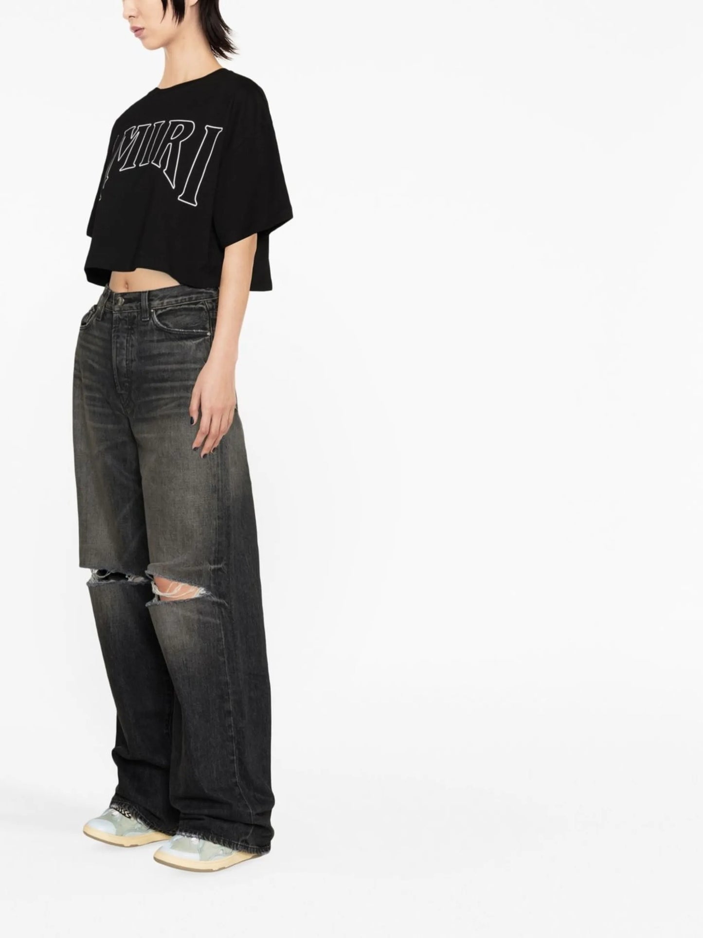 graphic logo-print cropped T-shirt