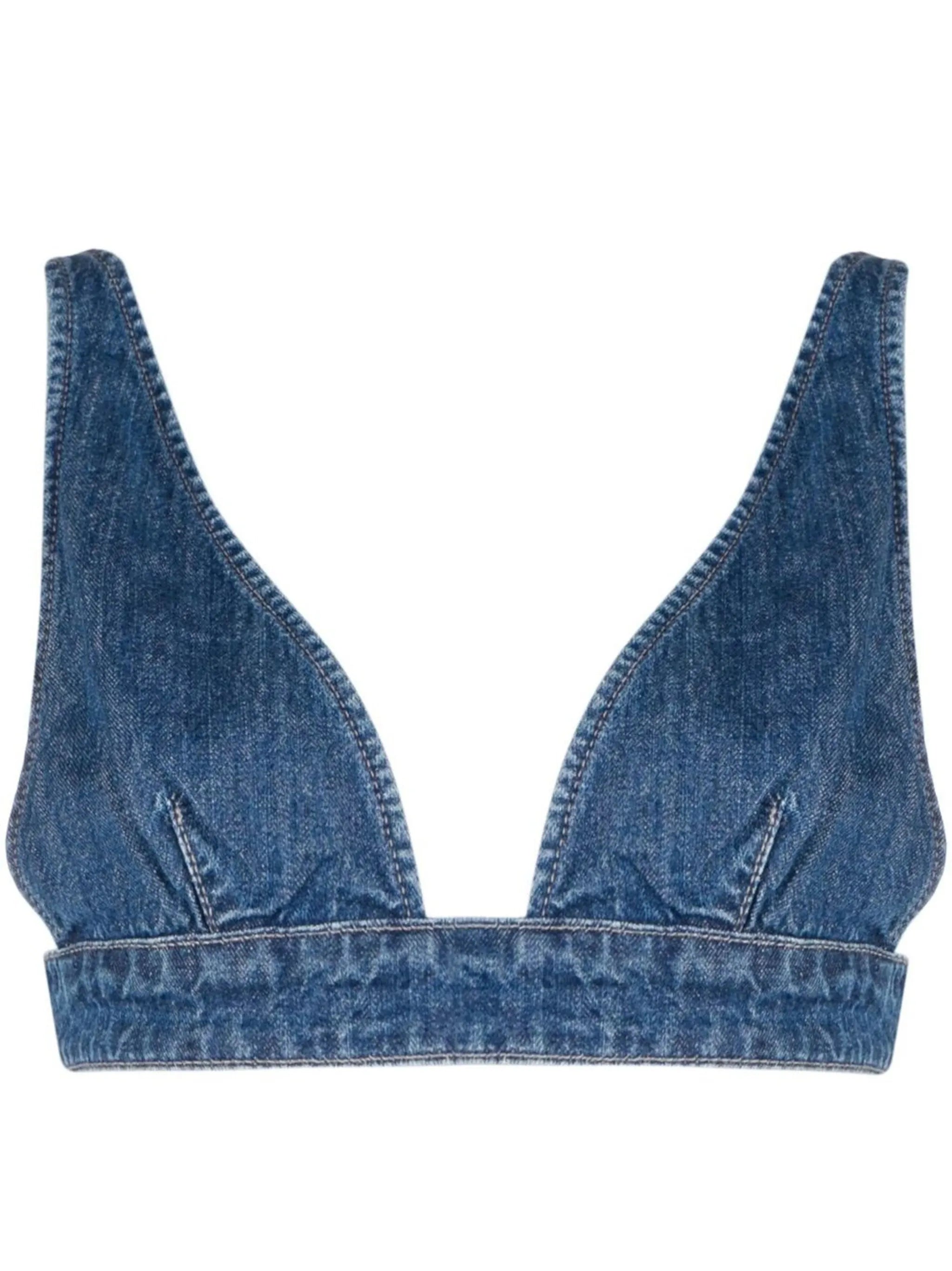 x P.E Nation Runaway denim bralette