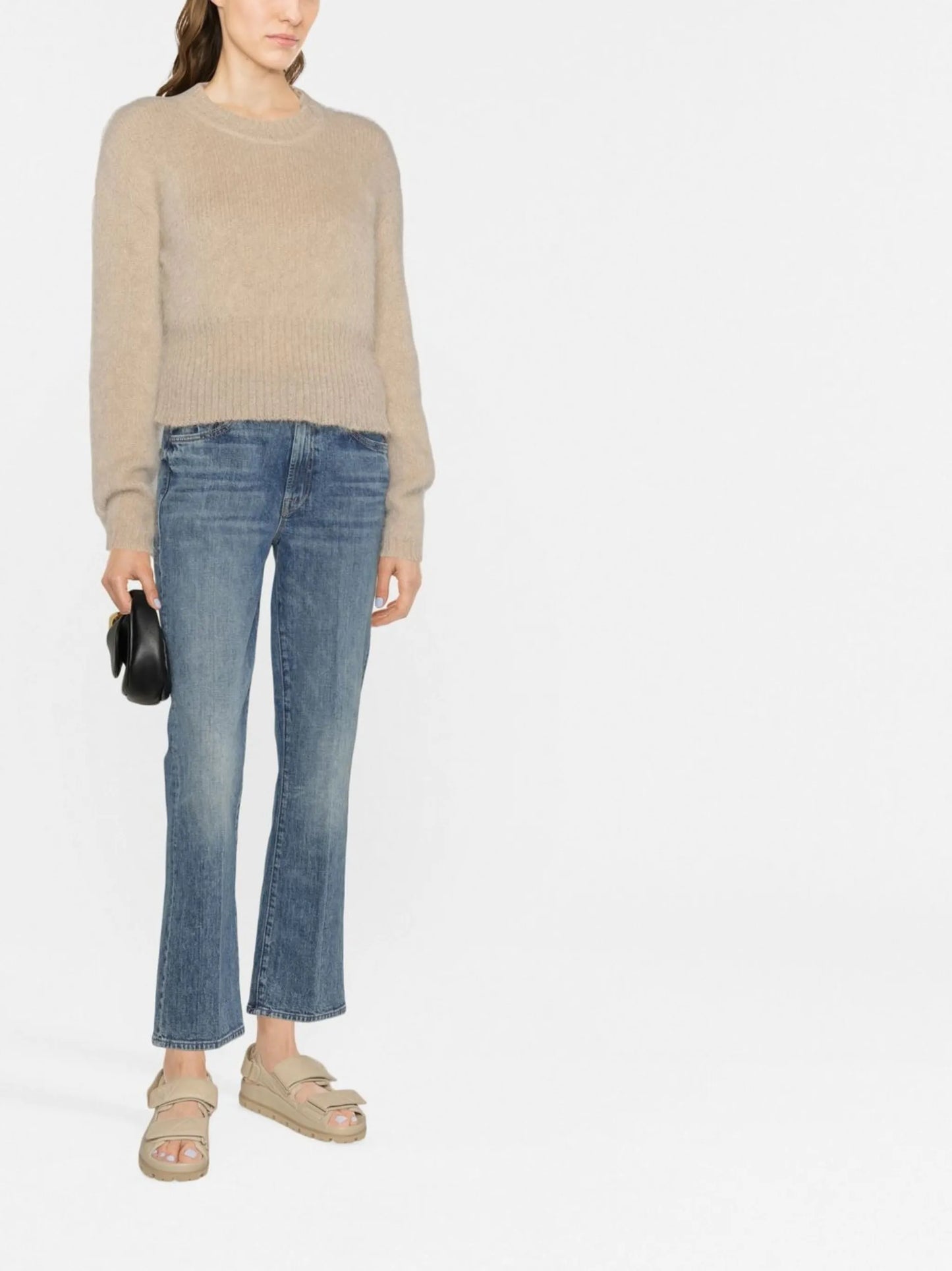 high-rise straight-leg jeans
