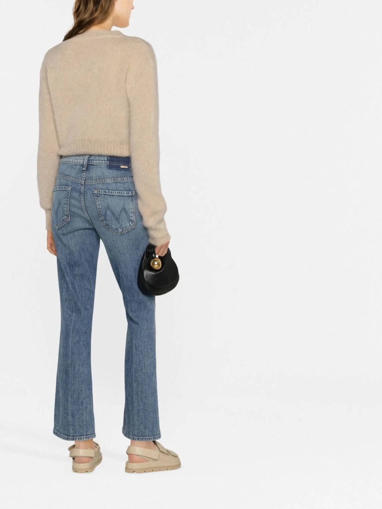 high-rise straight-leg jeans