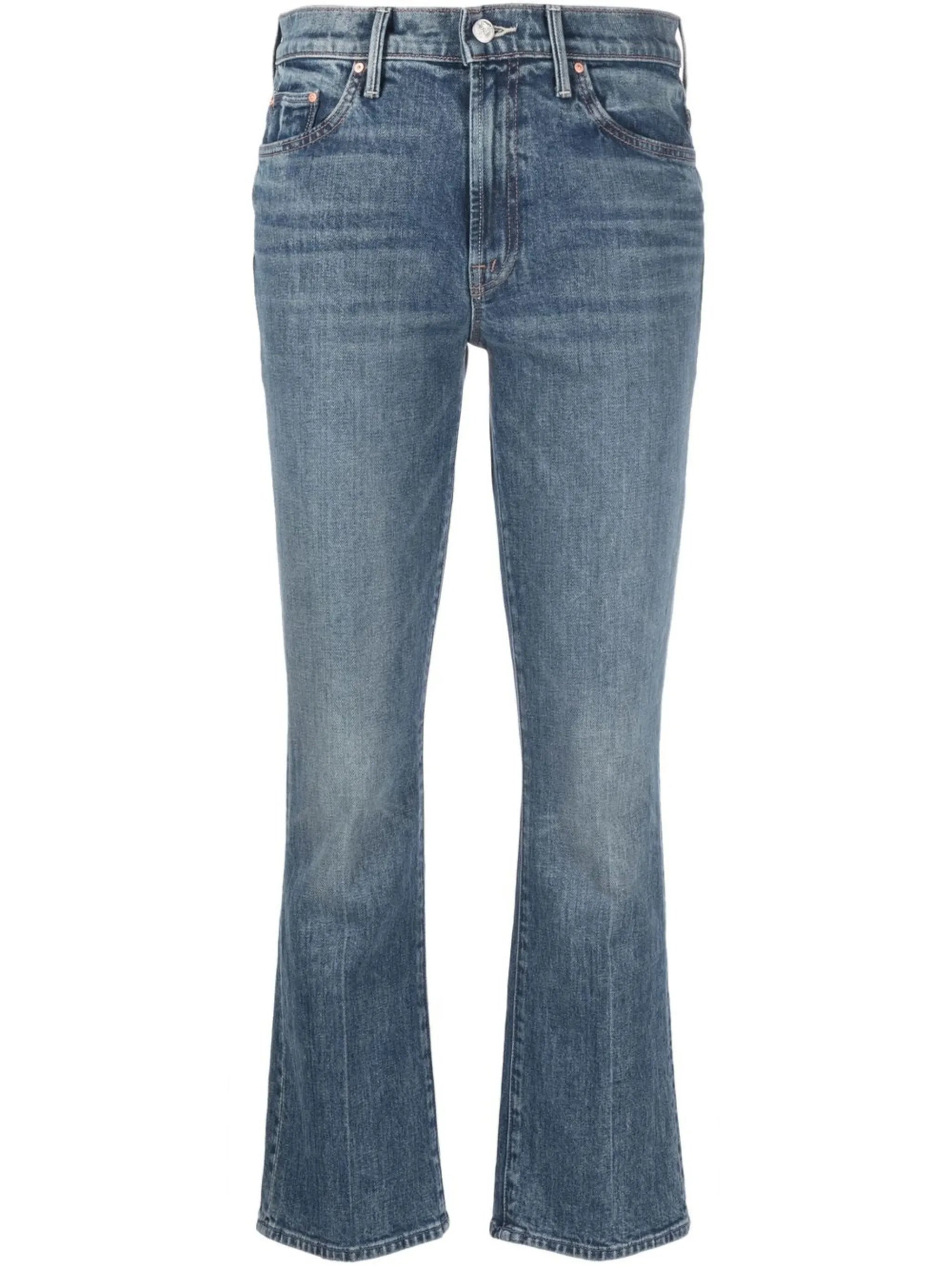 high-rise straight-leg jeans