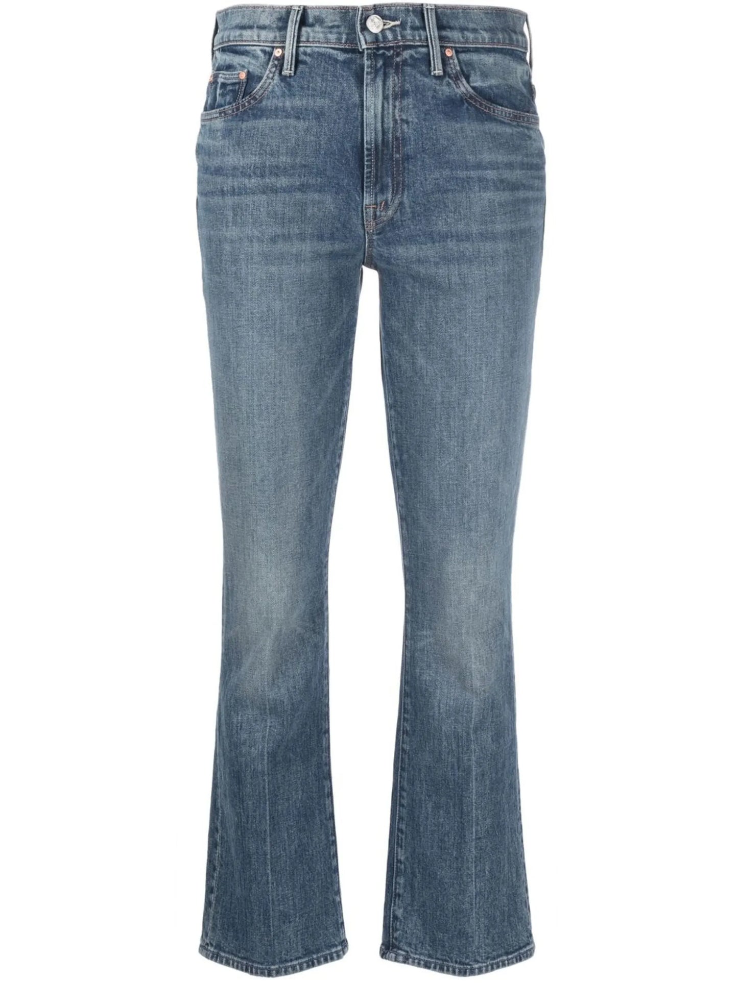 high-rise straight-leg jeans