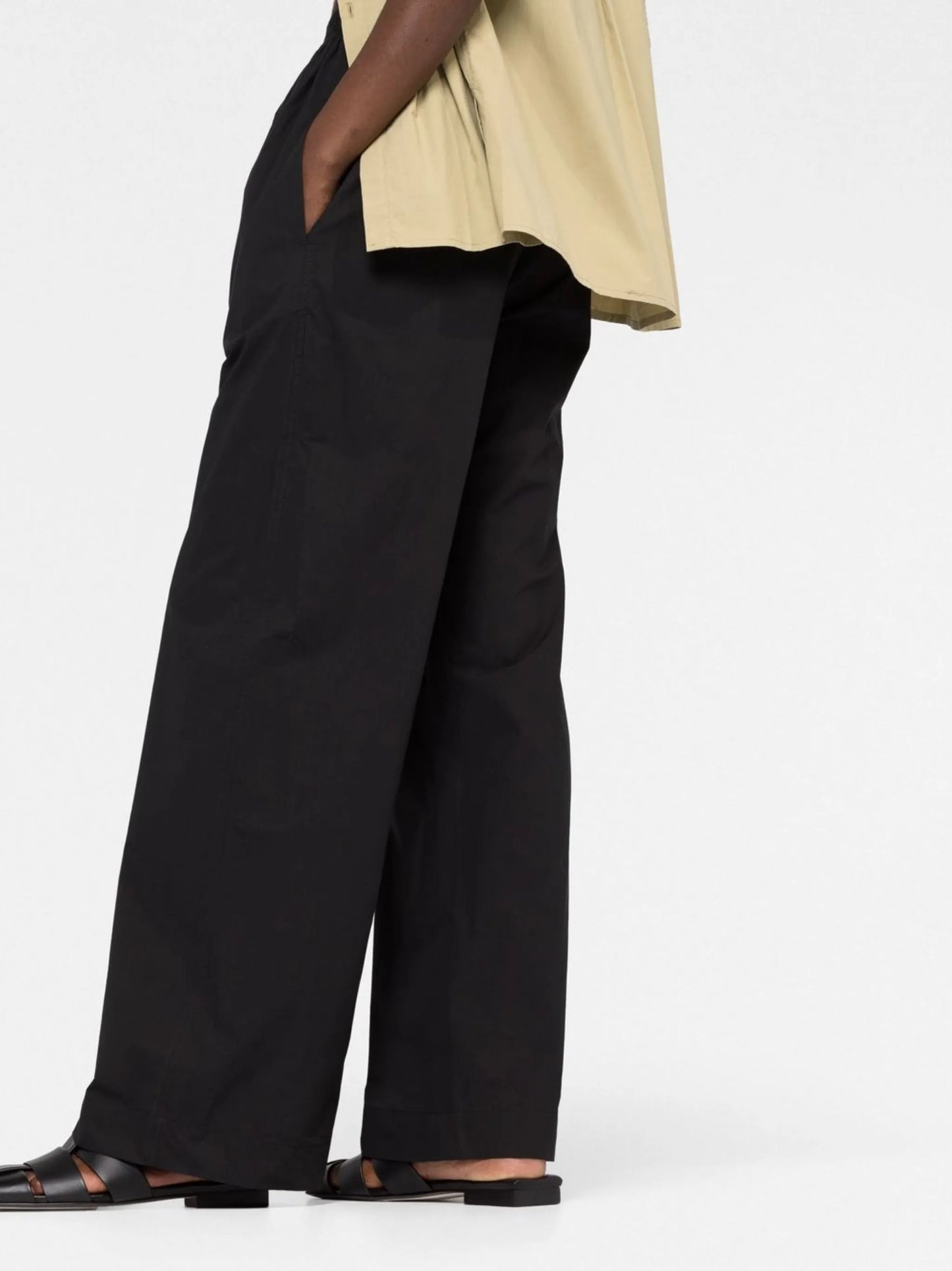 Relaxed organic cotton straight-leg trousers