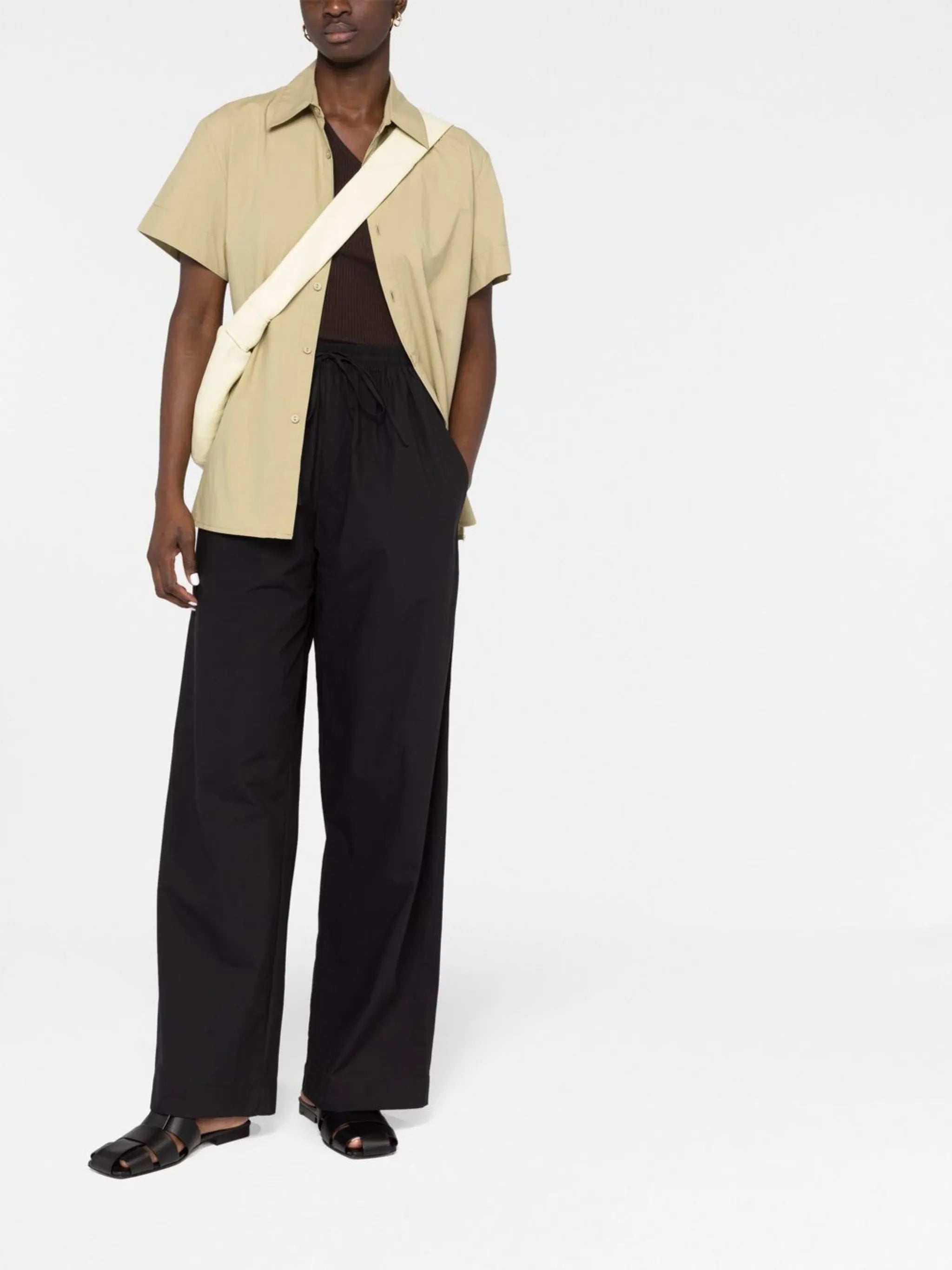 Relaxed organic cotton straight-leg trousers
