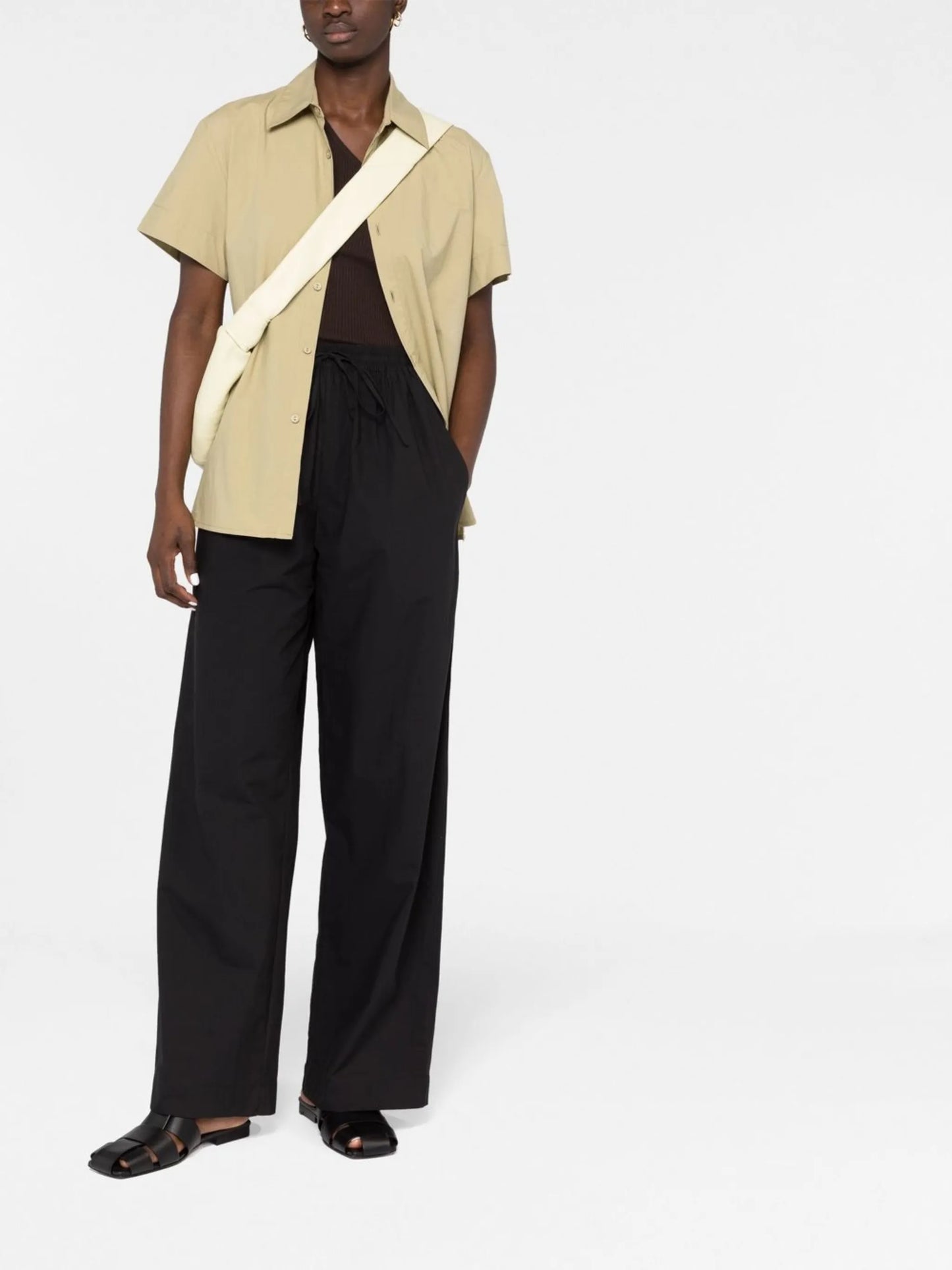 Relaxed organic cotton straight-leg trousers