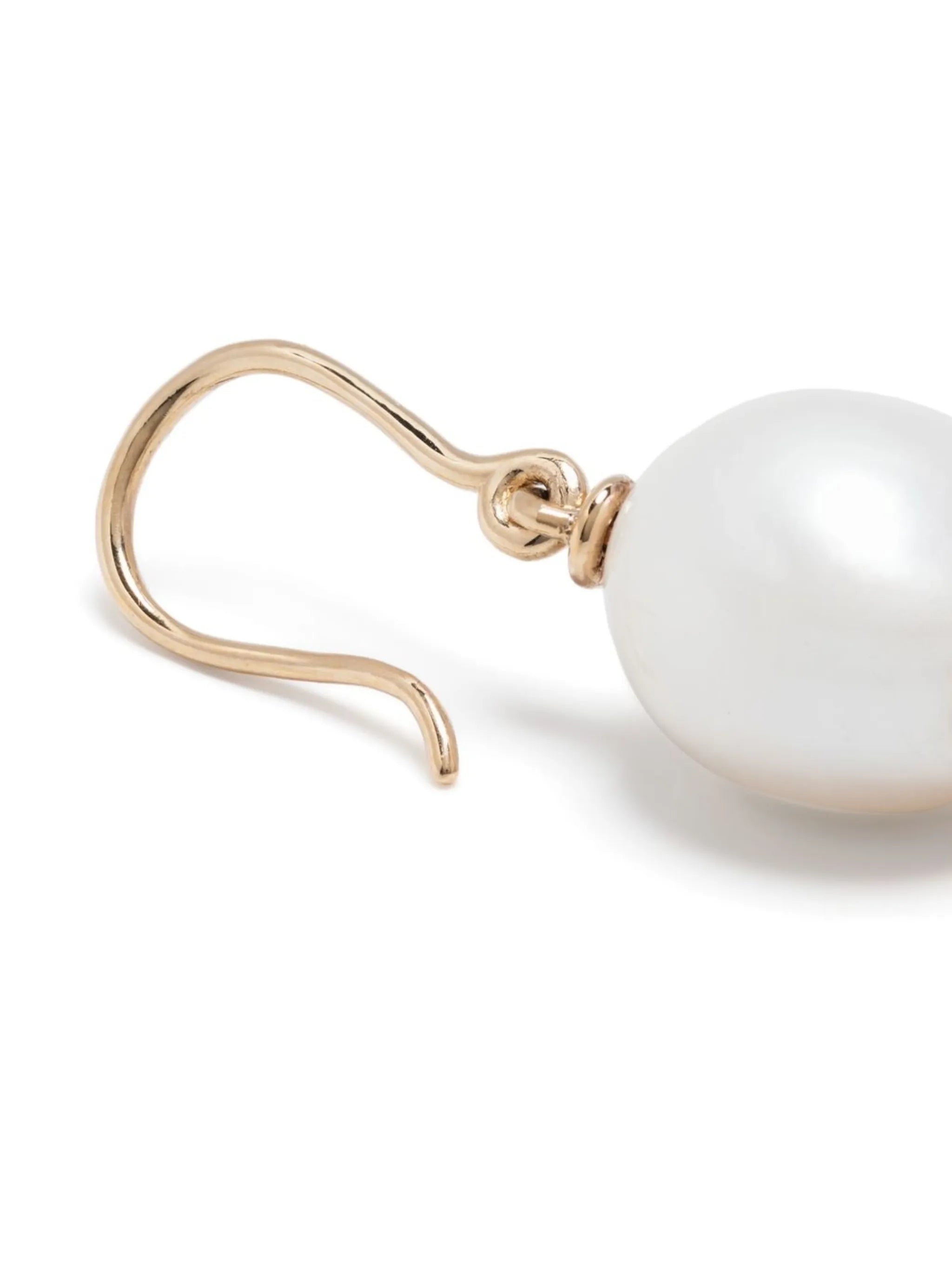 14kt yellow gold pearl and sapphire drop earring