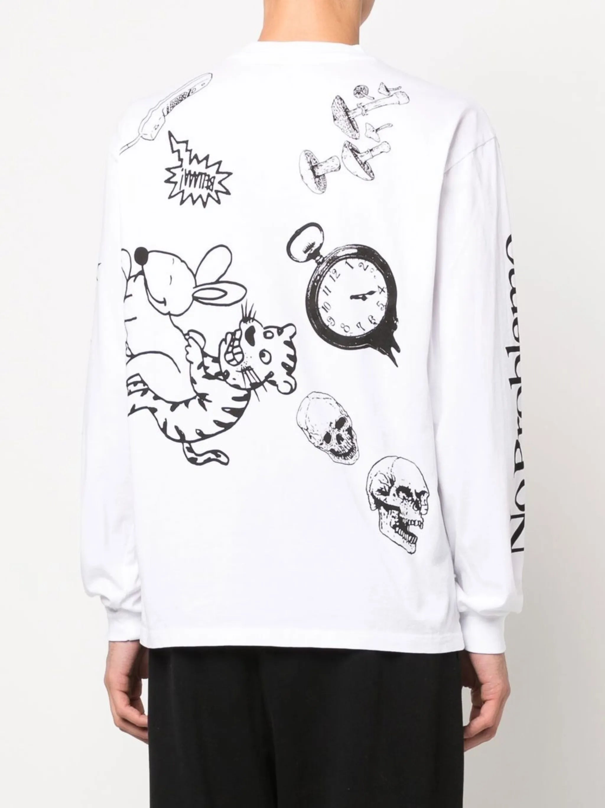 graphic-print long-sleeved T-shirt