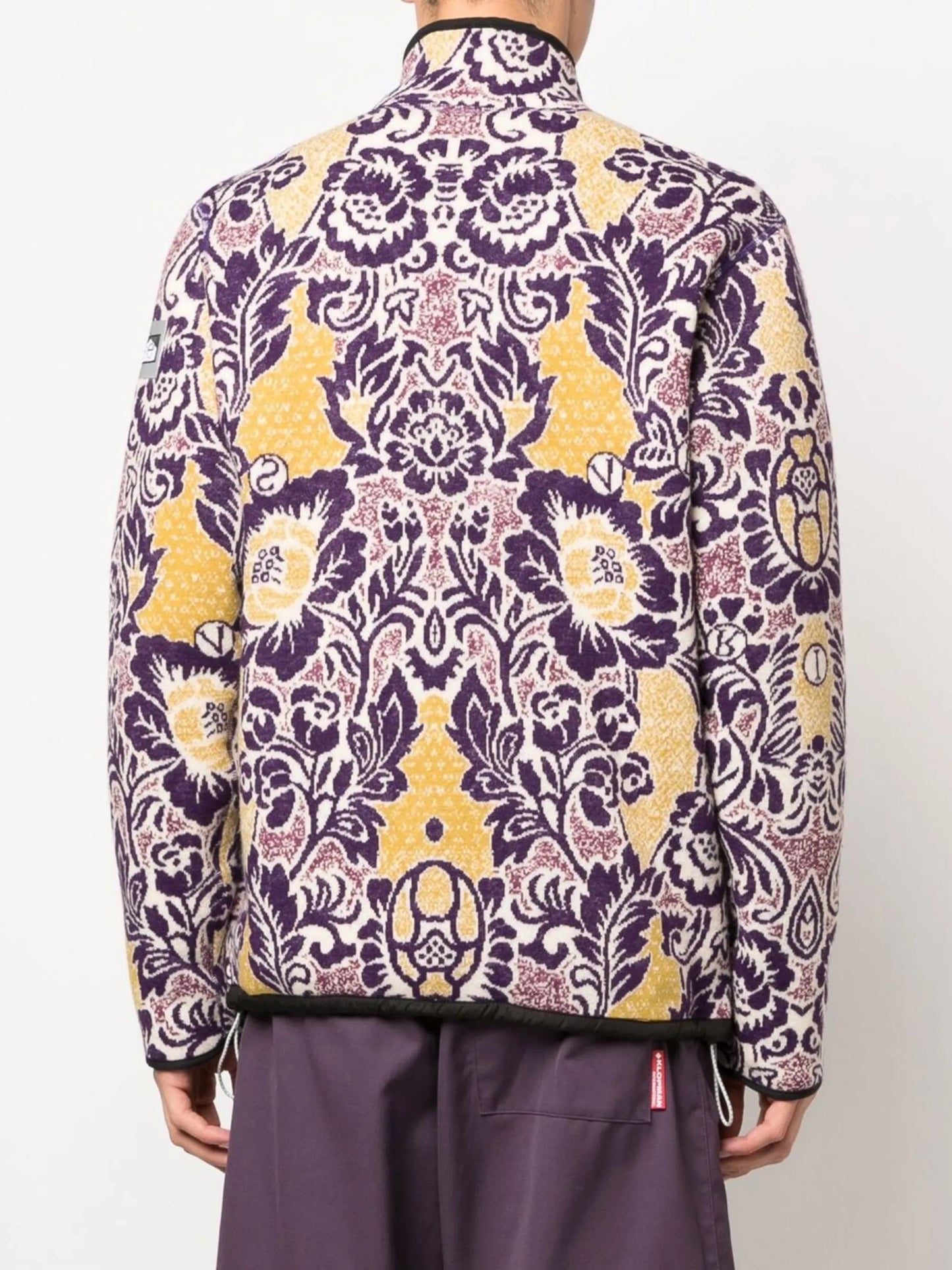floral-print fleece sweater