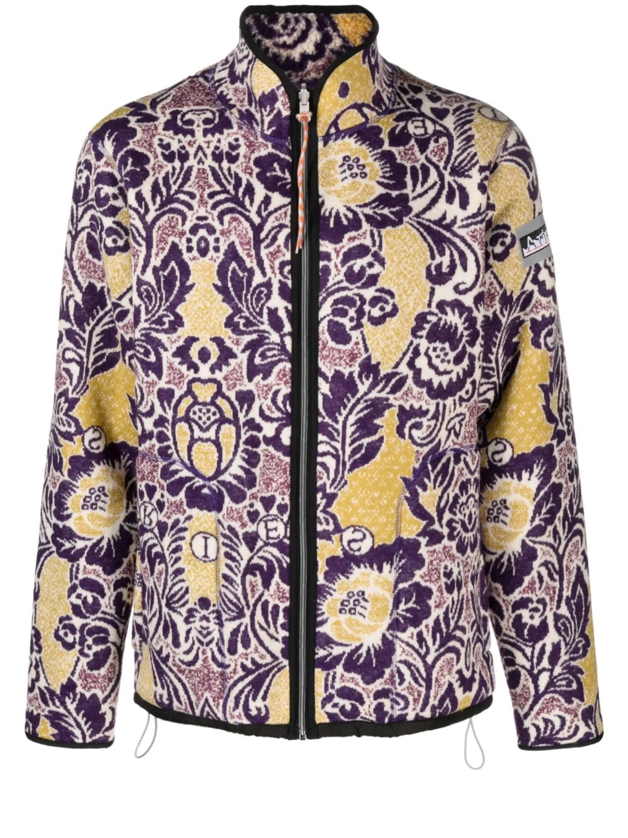 floral-print fleece sweater