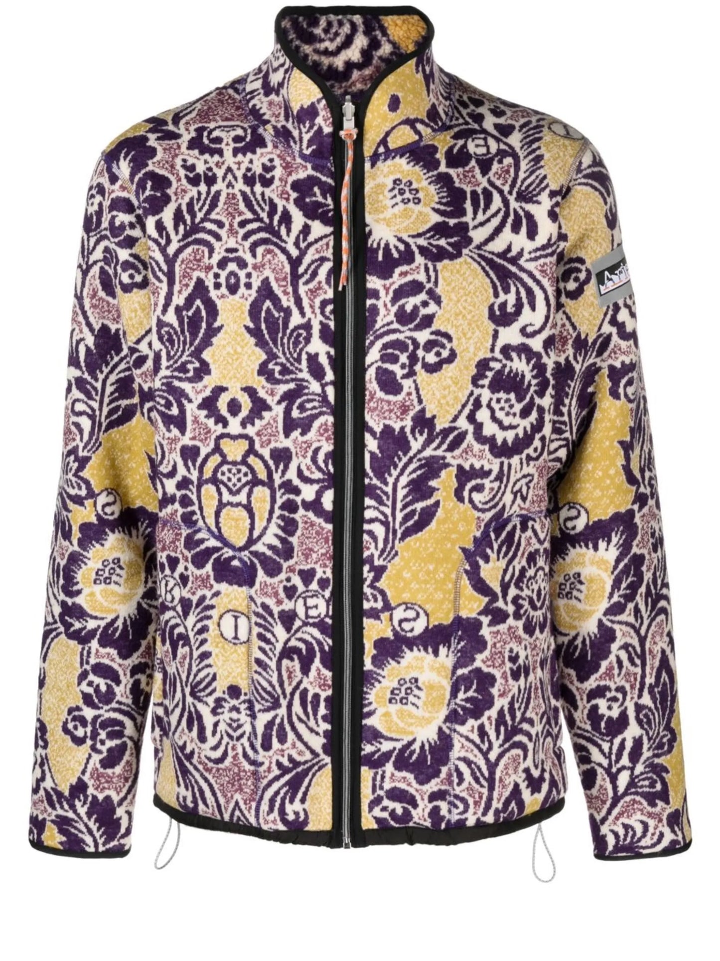 floral-print fleece sweater