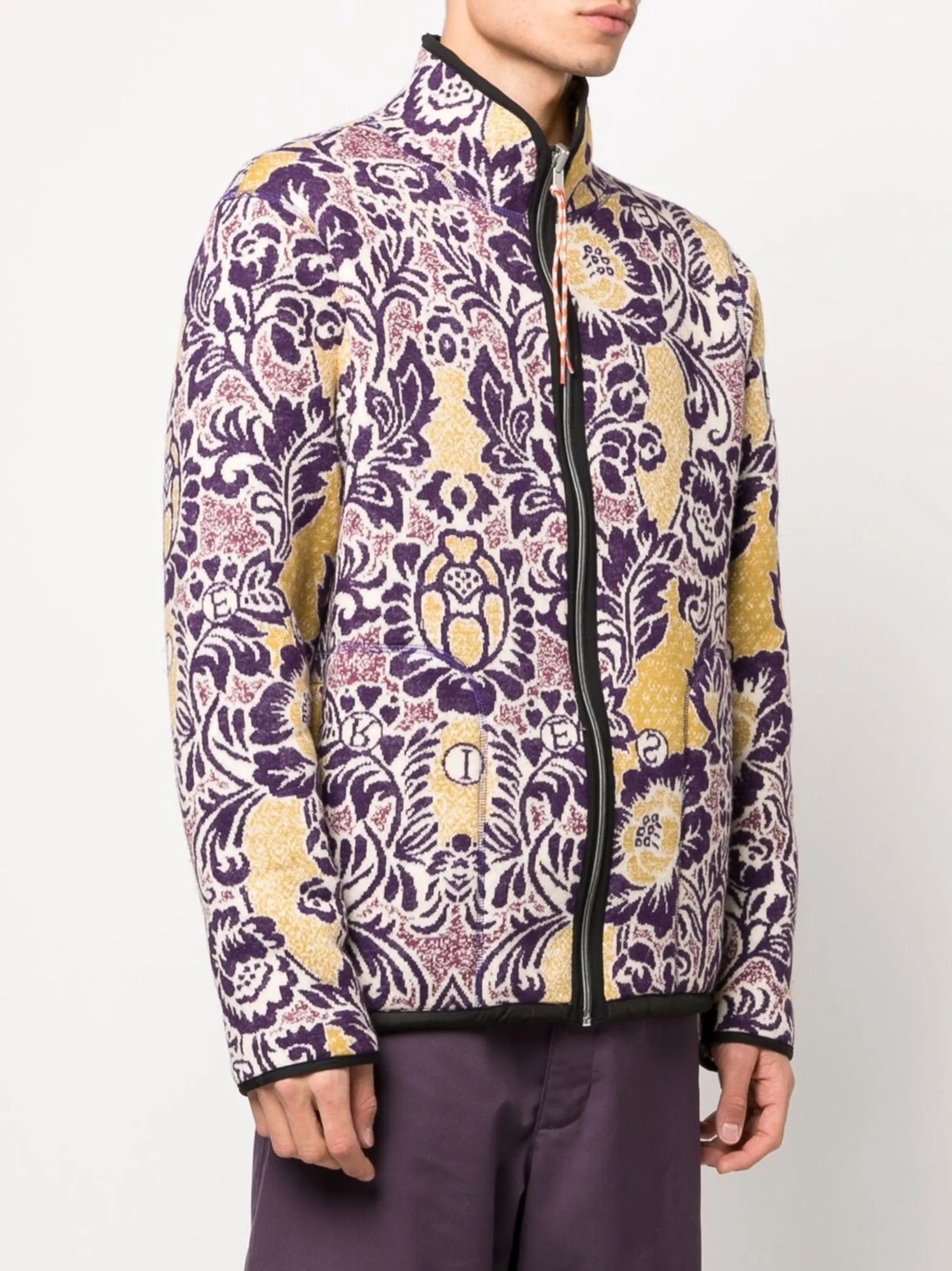 floral-print fleece sweater
