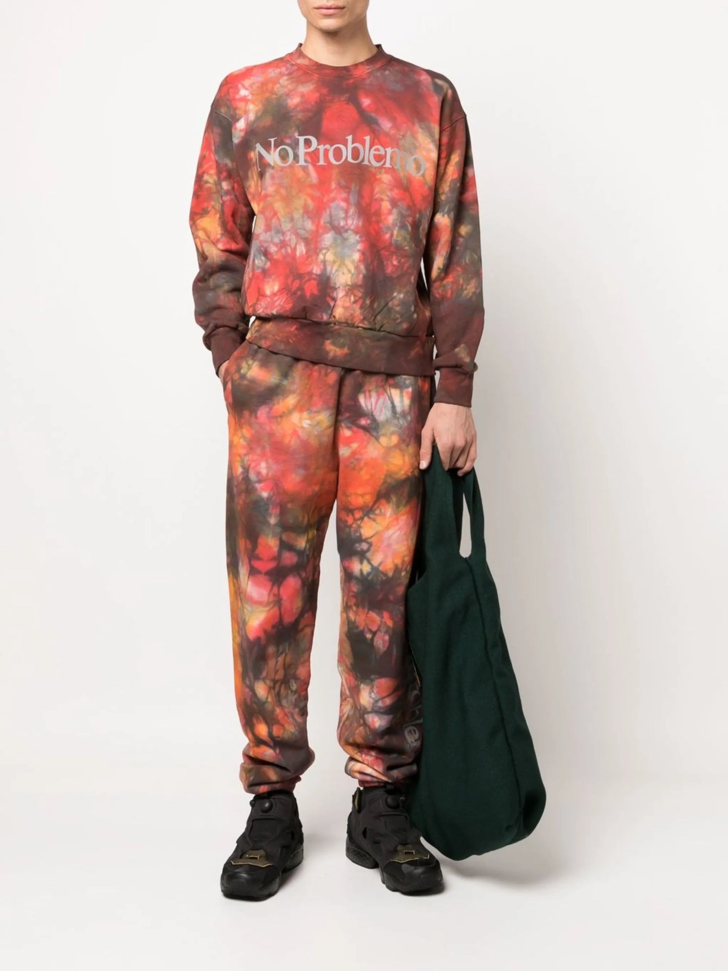 tie-dye print crew neck jumper